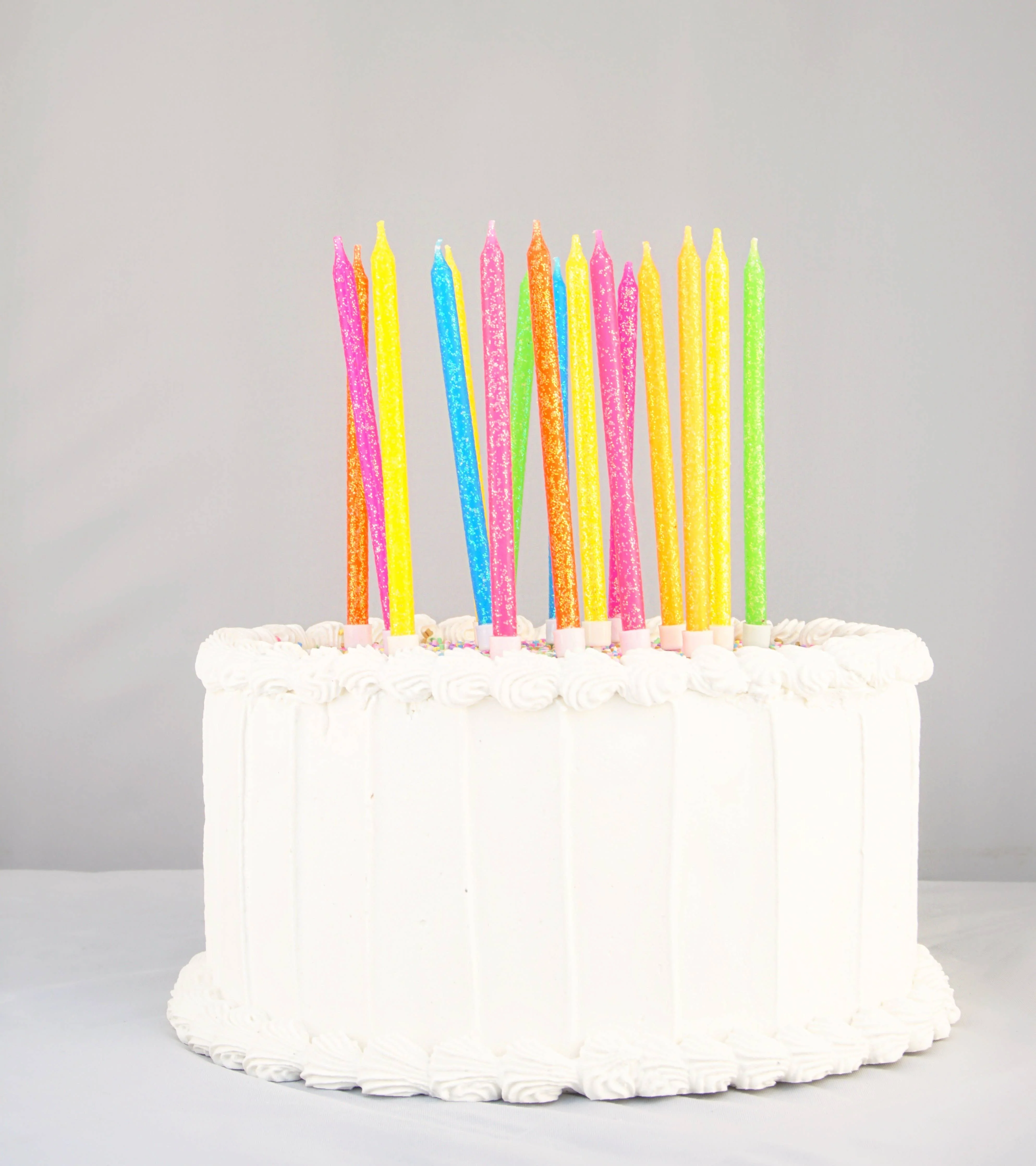Tall Neon Rainbow Gradient 16 Candle Set - Image 3
