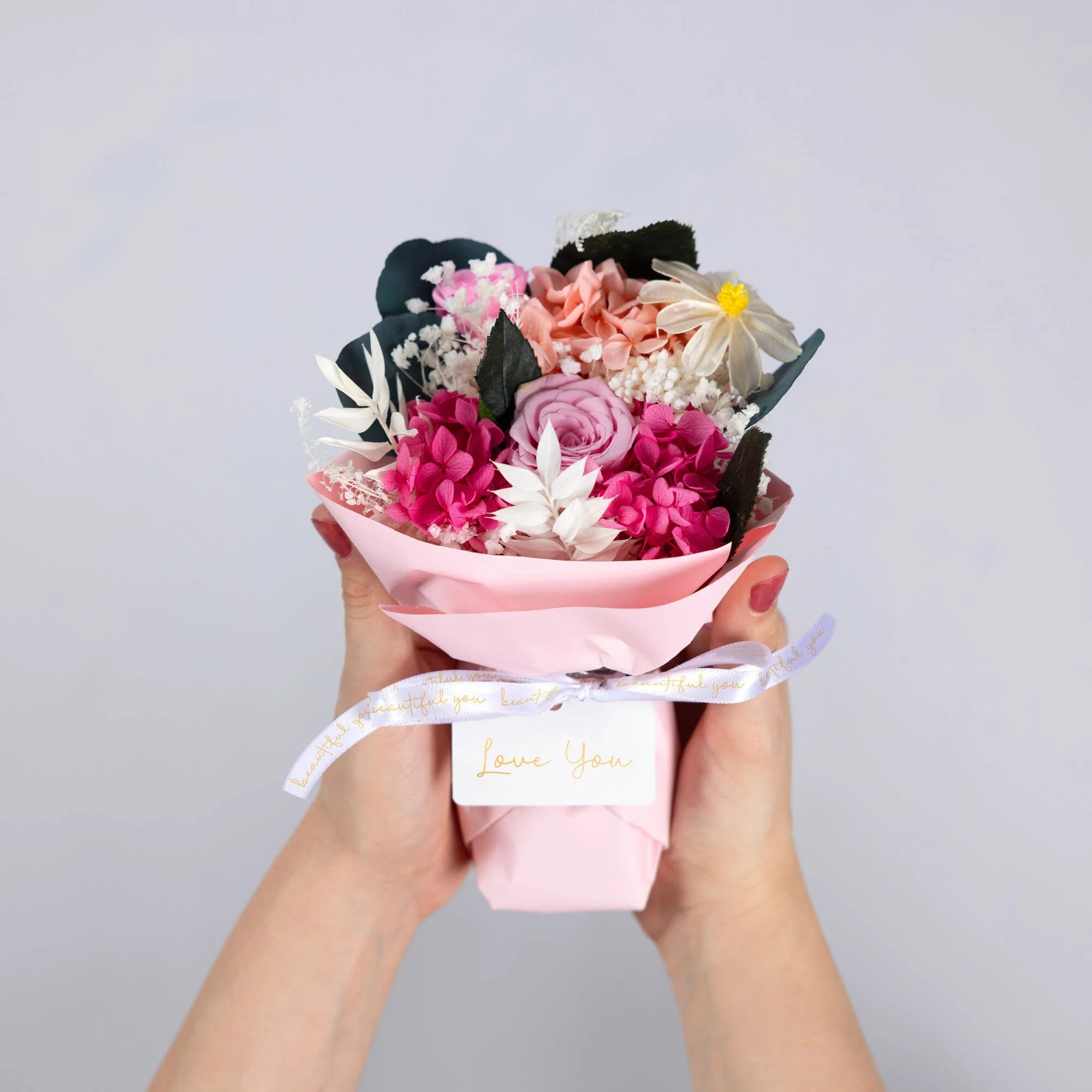 Pavilion - Love You - Pink Preserved Floral Bouquet - Image 2