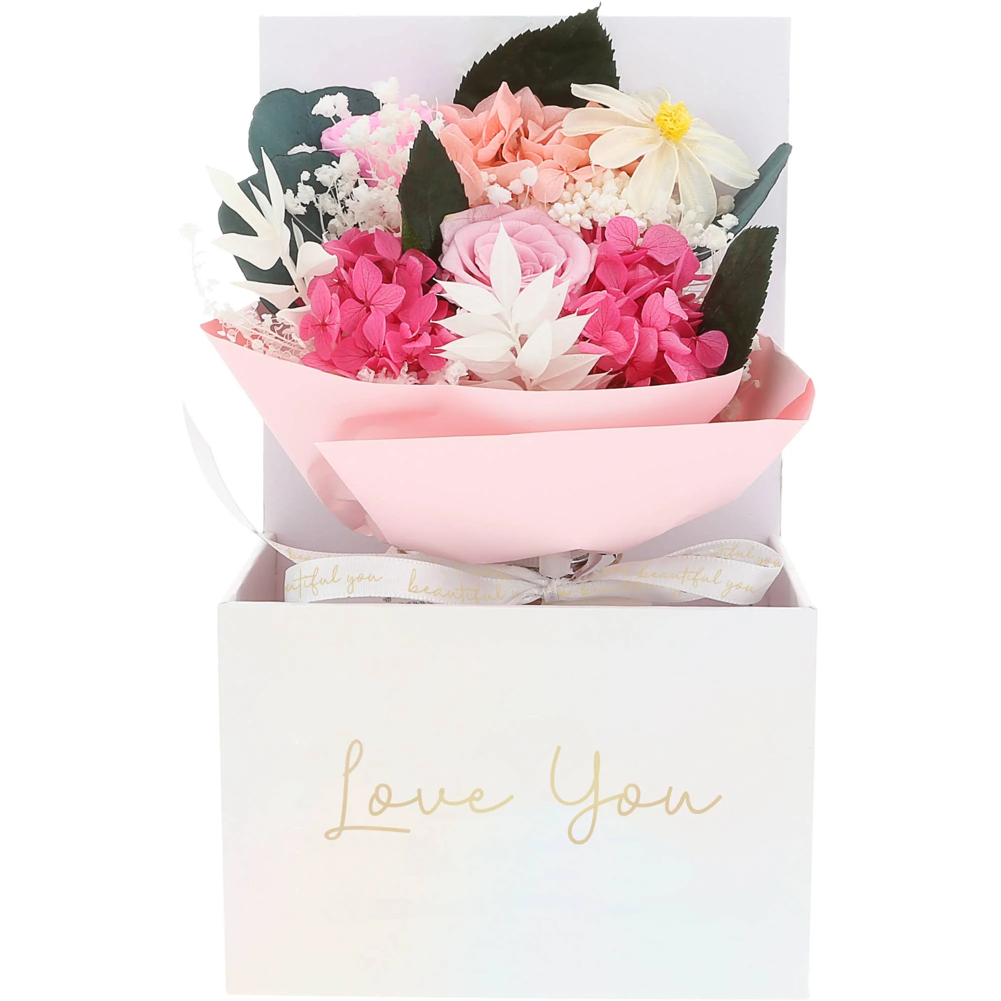 Pavilion - Love You - Pink Preserved Floral Bouquet - Image 5