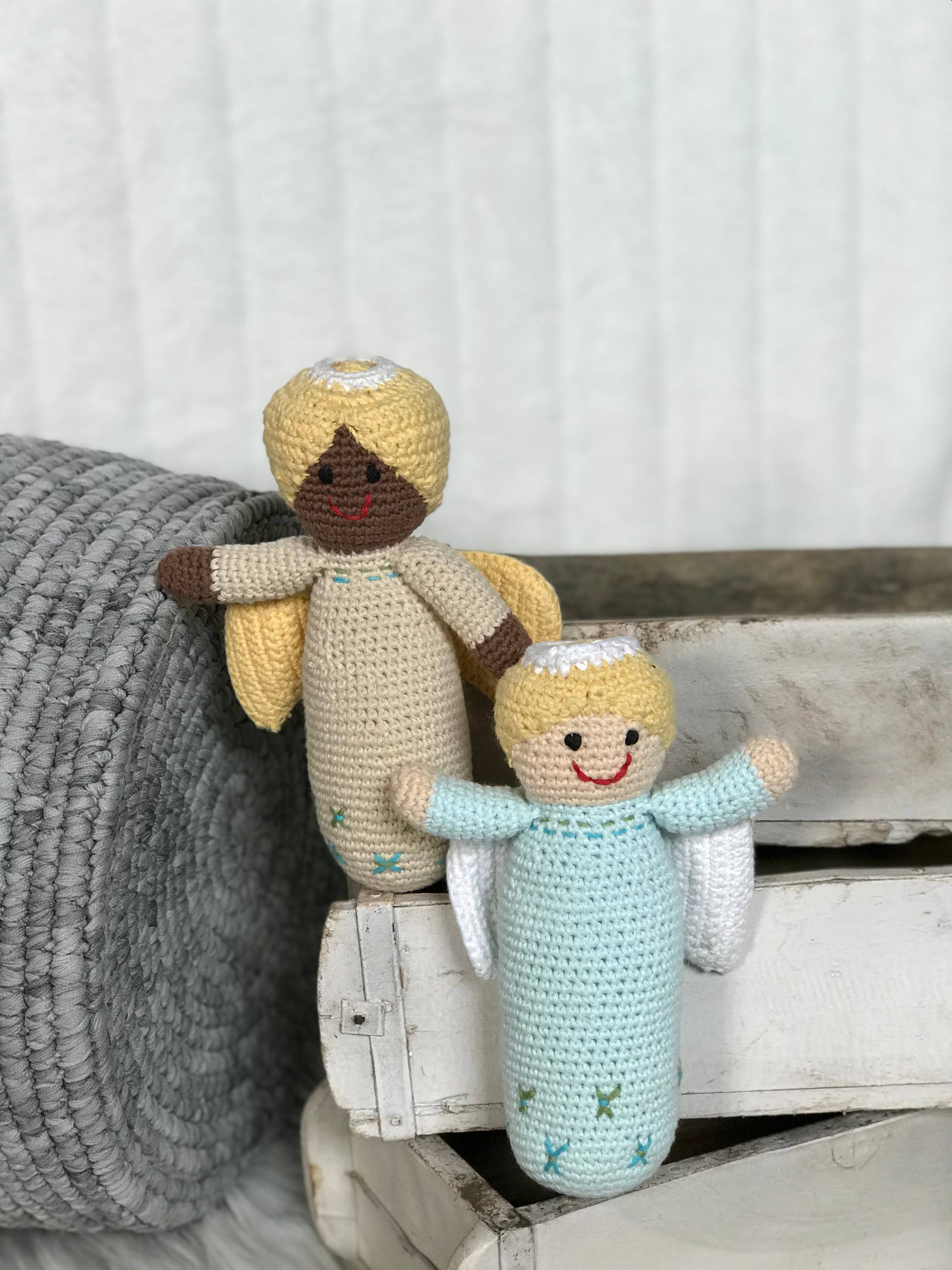 Pebble - Christmas Angel Rattle in Turquoise – Soft & Heavenly - Image 2