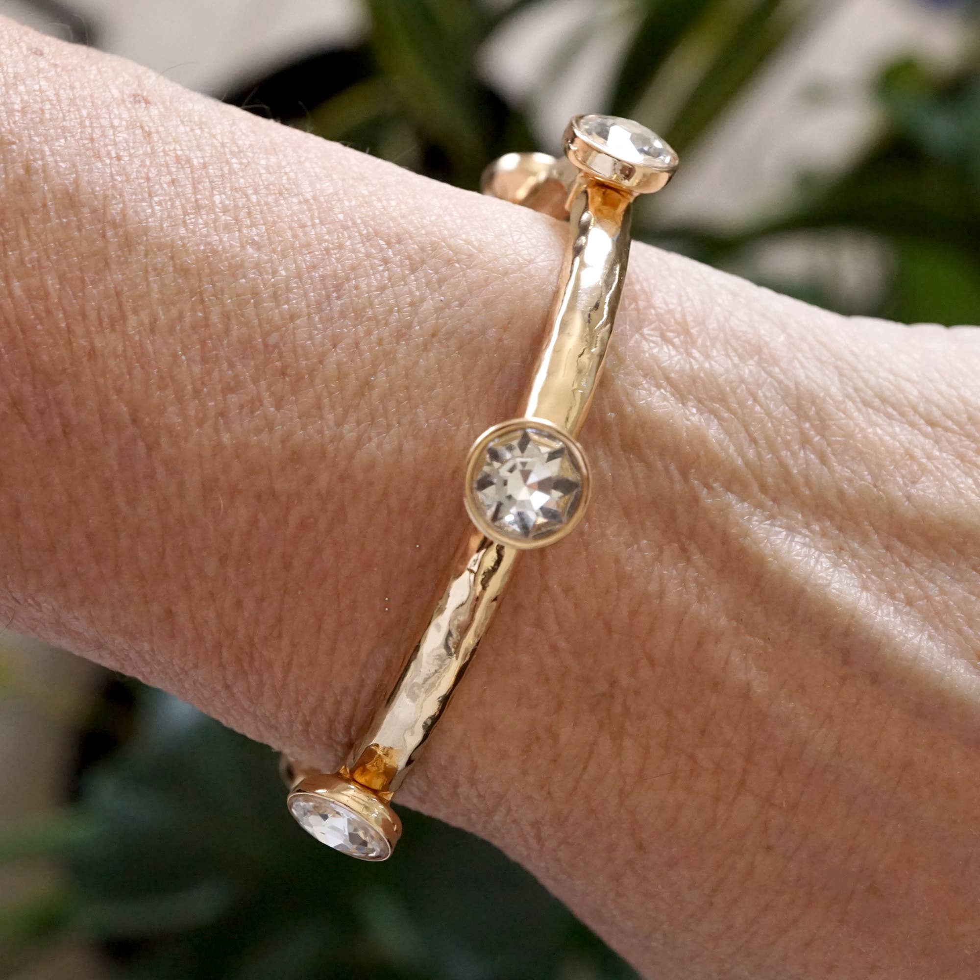 Sparkly clear crystals bangle in Gold Or Silver Tone - Image 11