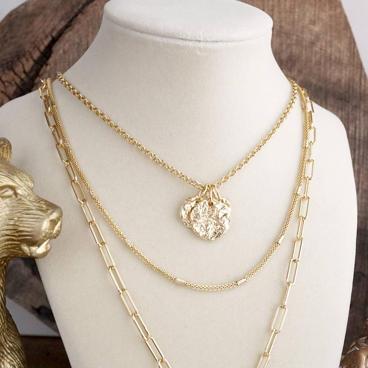 PennyLine inc - Treasure Trio – 3-in-1 Layered Hammered Coins Necklace - Image 10