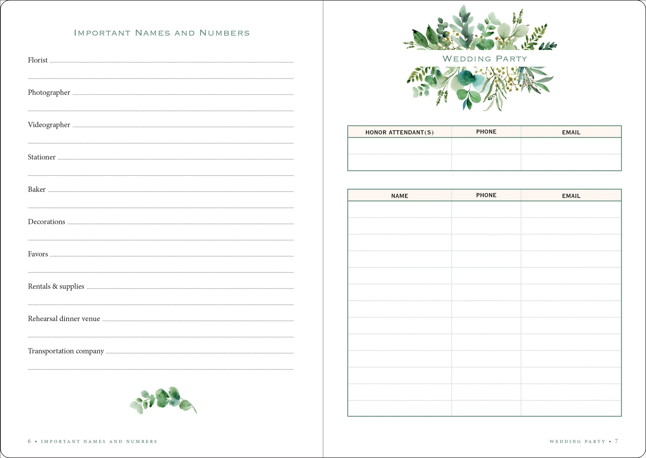 The Wedding Planner Checklist (Eucalyptus Design) - Image 3