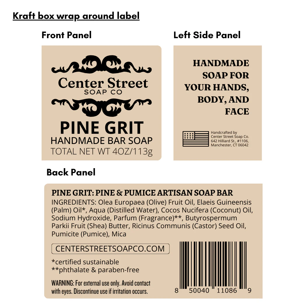 Pine Grit Exfoliating Handmade Bar Soap - 4oz - Image 5