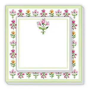 Pink and Yellow Flower Block Print Notepad Duo