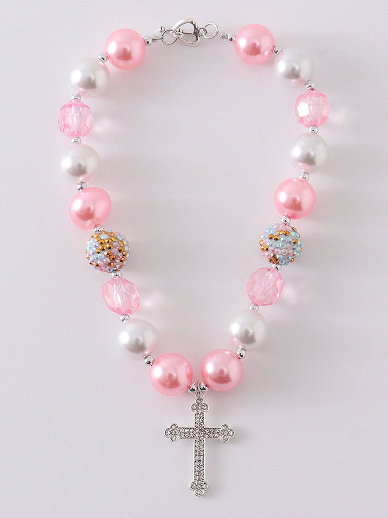 Pink cross Bubblegum Necklace - Image 2