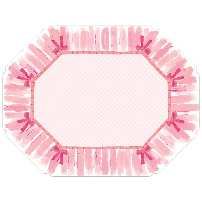 Pink Ribbon Border with Bows Posh Placemat