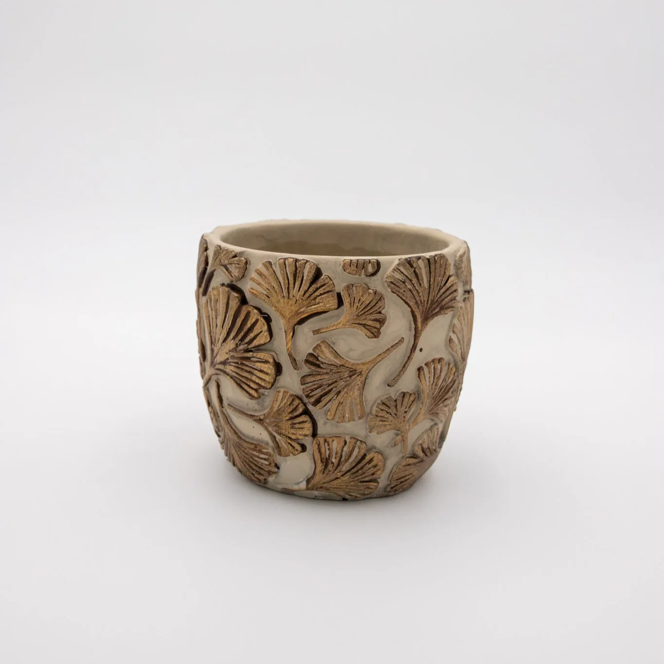 Planter Cement Grey & Bronze