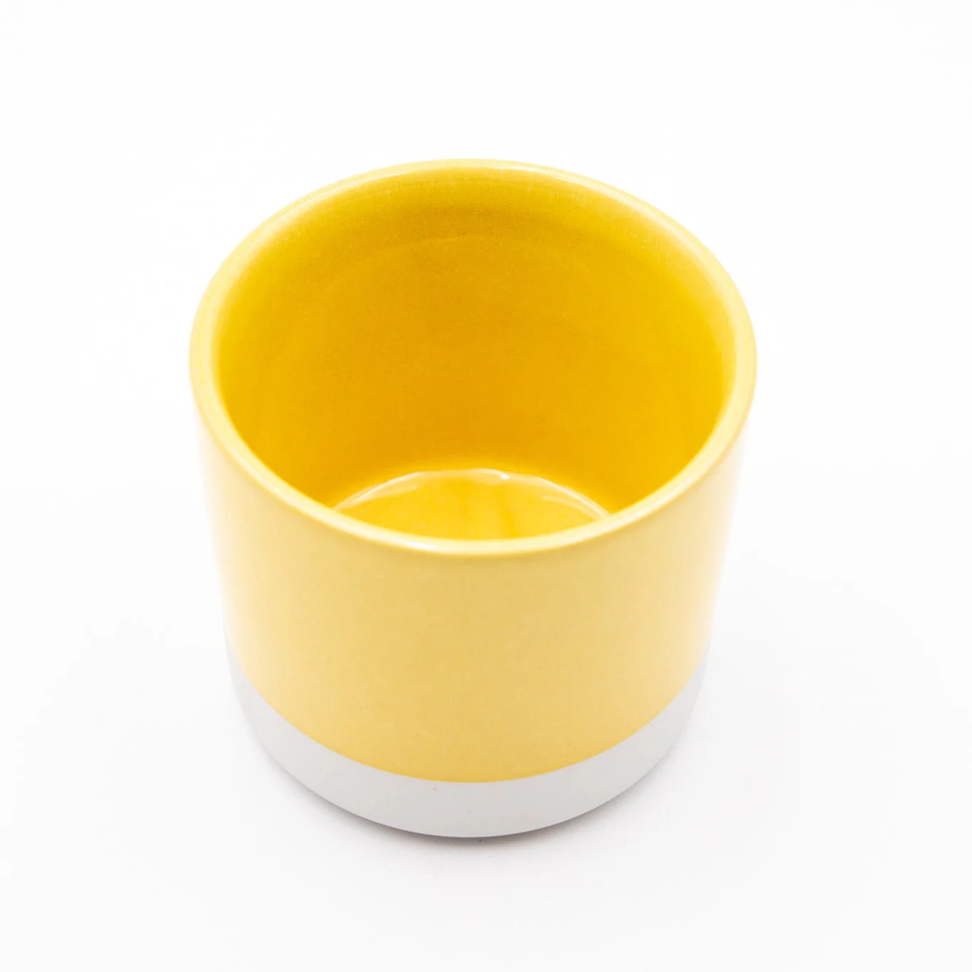 Planter Yellow & White 4"x 4" - Image 2