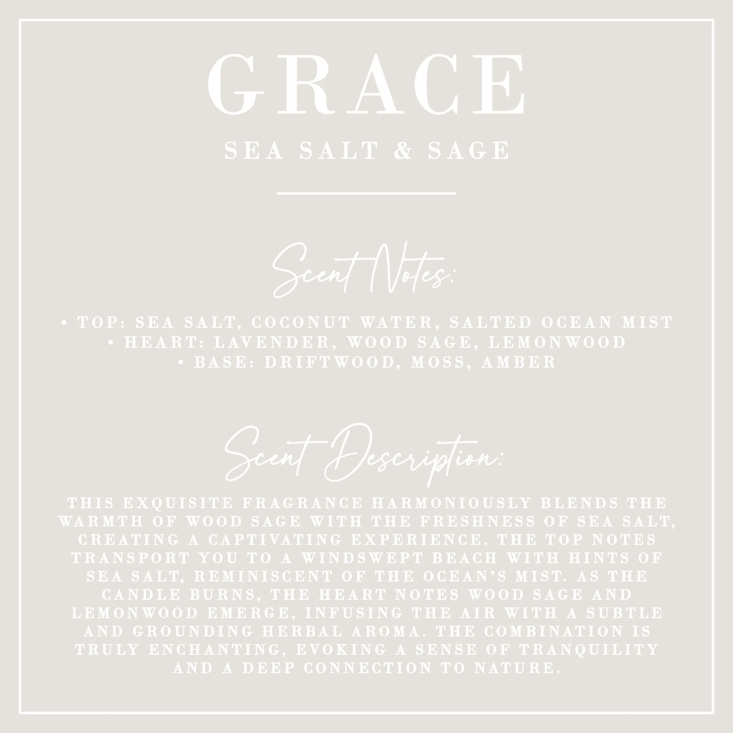 GRACE | Sea Salt + Sage Candle | Signature Collection
