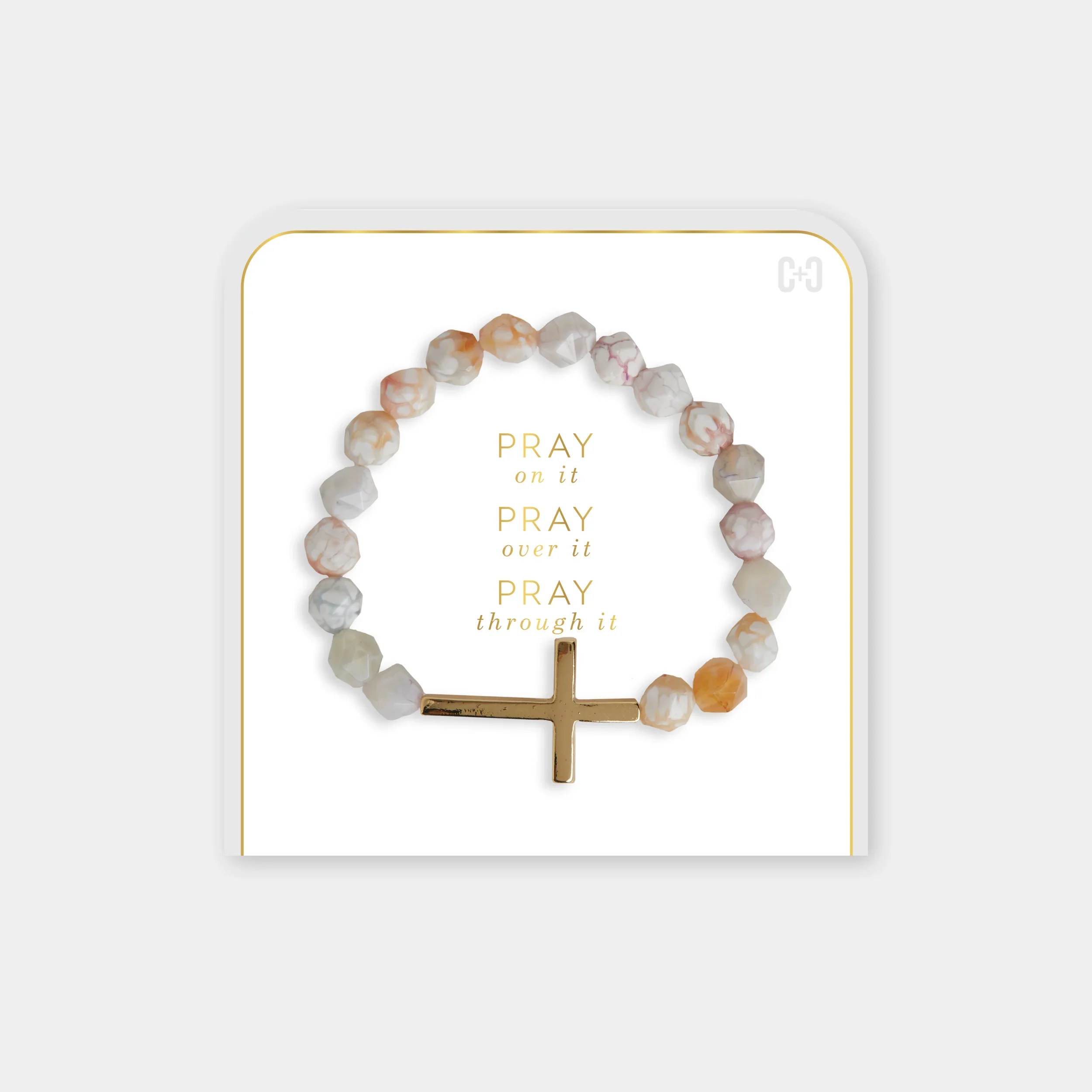 Pray on it, Pray over it, Pray through it Bracelet - SeaFoam