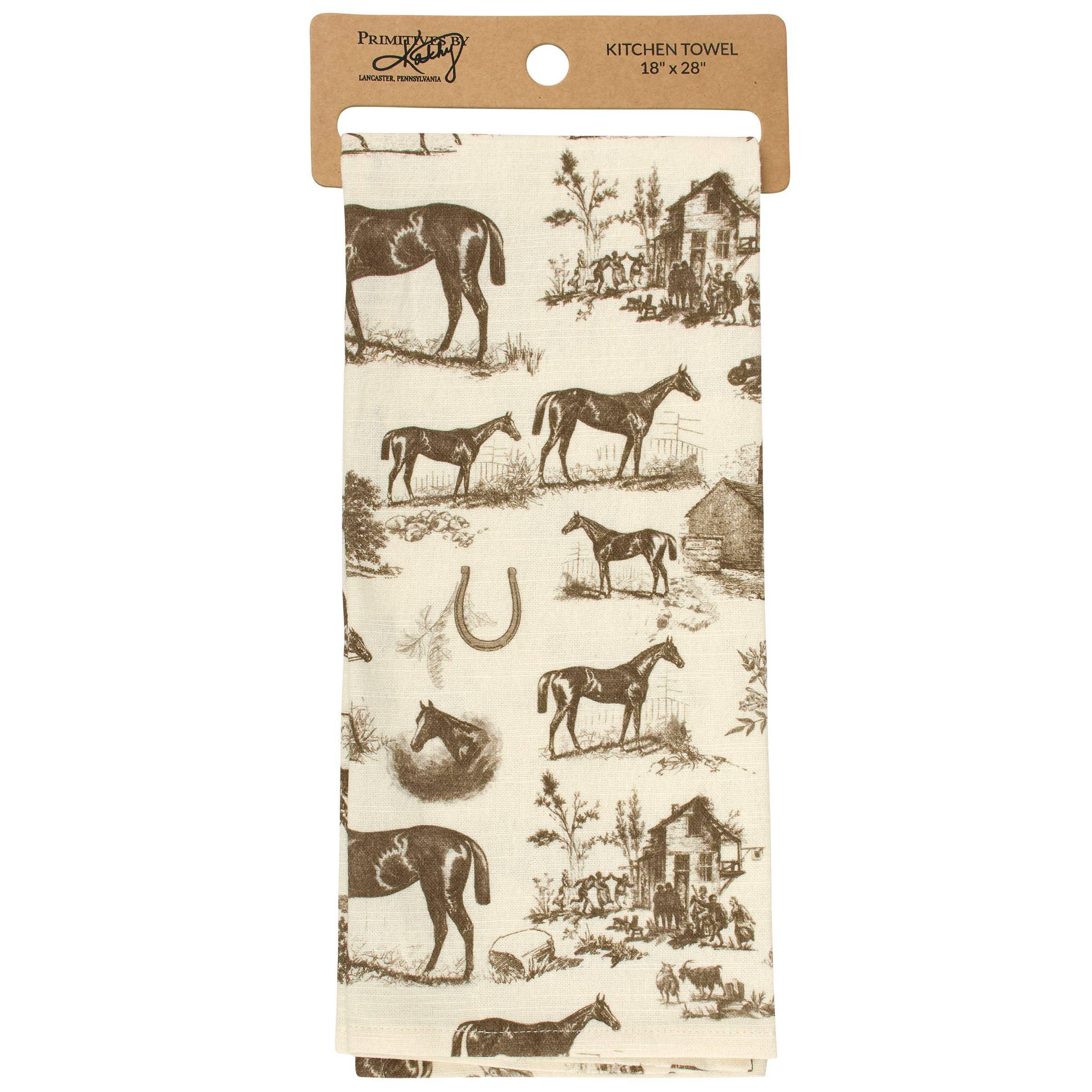 Horse Toile Kitchen Towel - Image 3