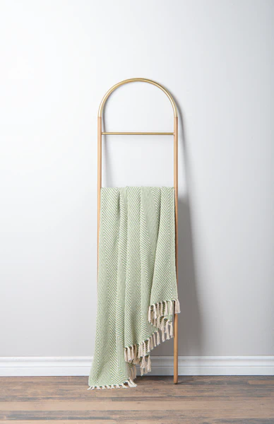 Oversized Herringbone Pattern Woven Throw