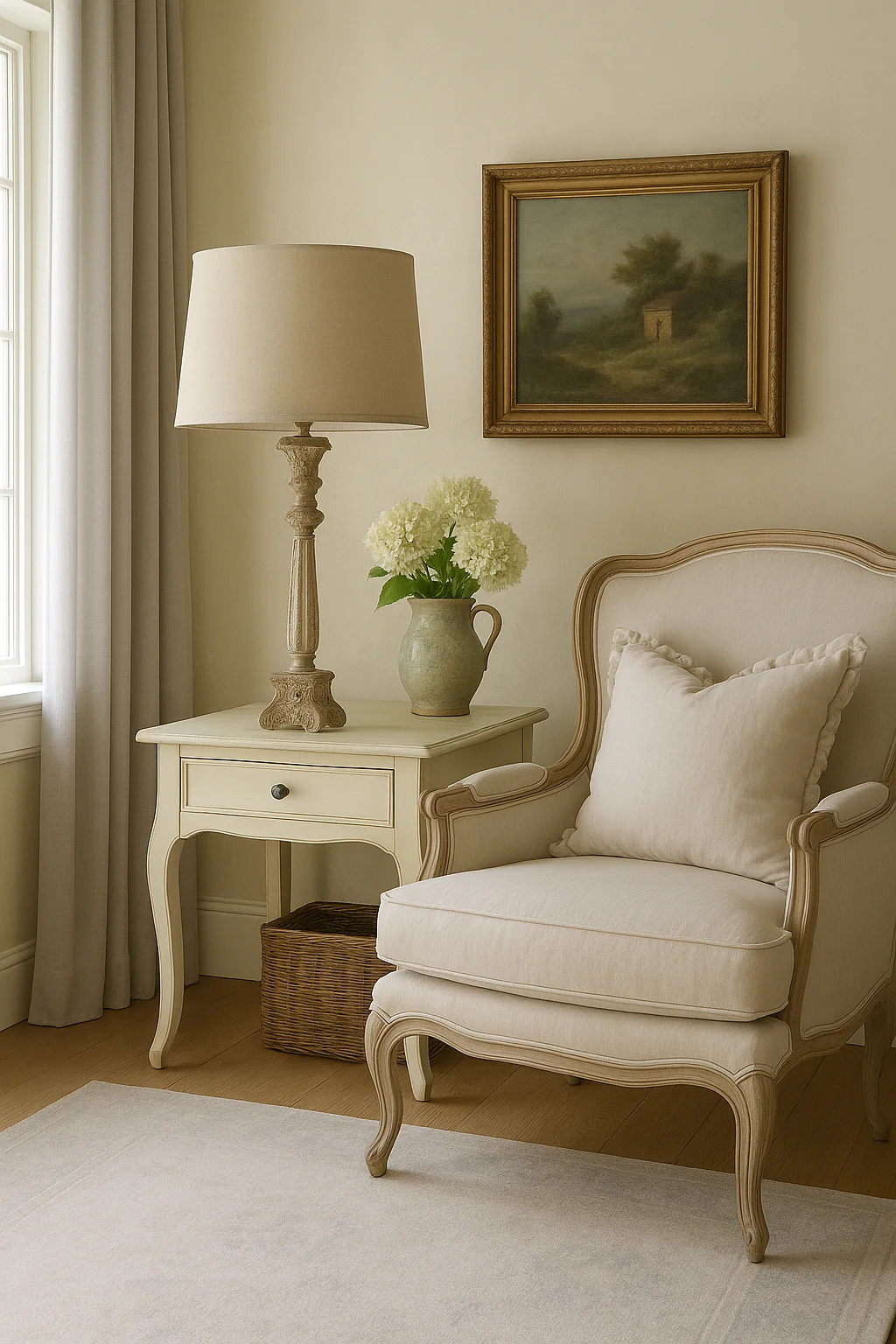 Provence Home - Vintage Style Antique Reproduction Wood Table Lamp - Image 2