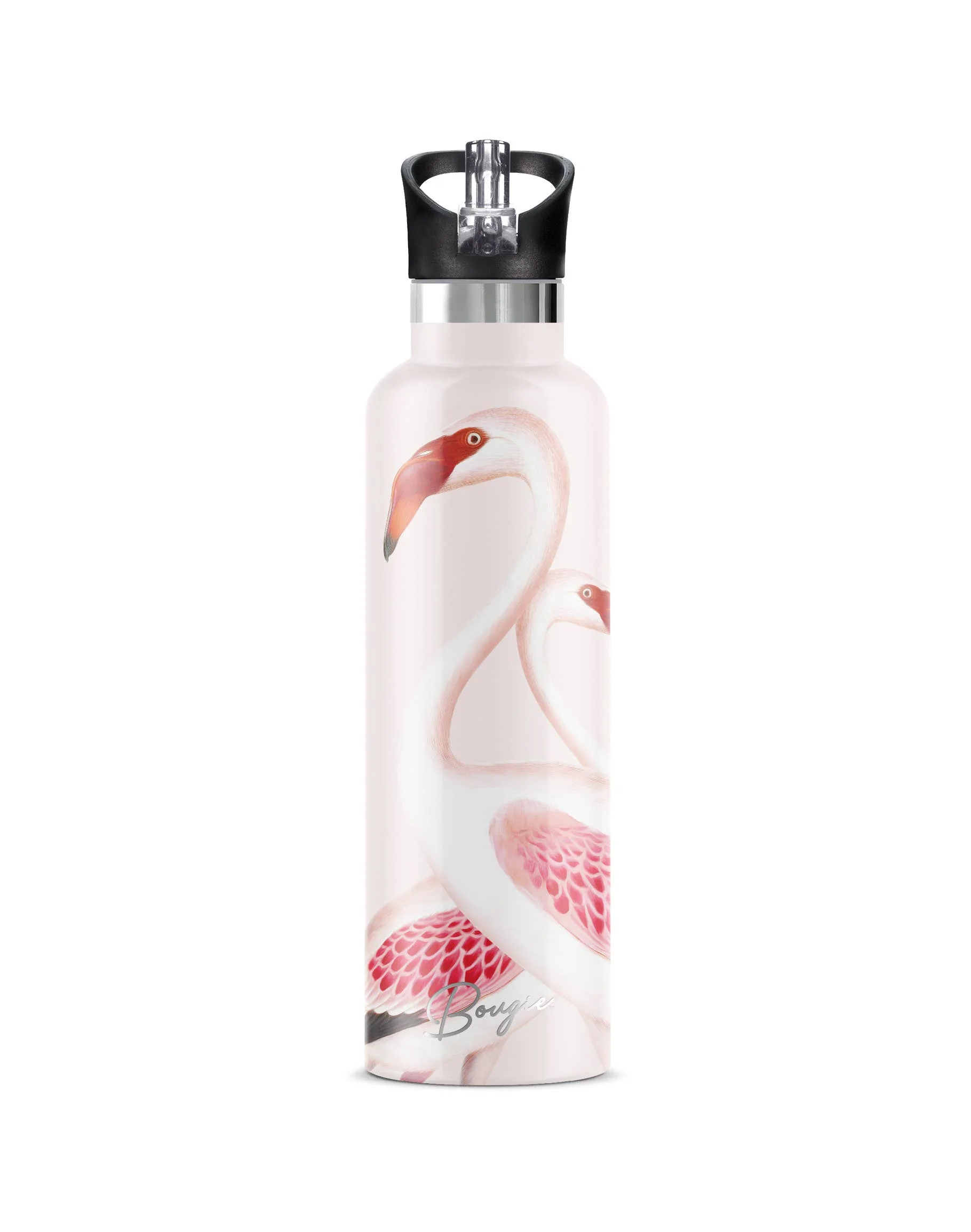 Puna | Vintage Pink Flamingo Insulated Water Bottle 25oz - Image 4