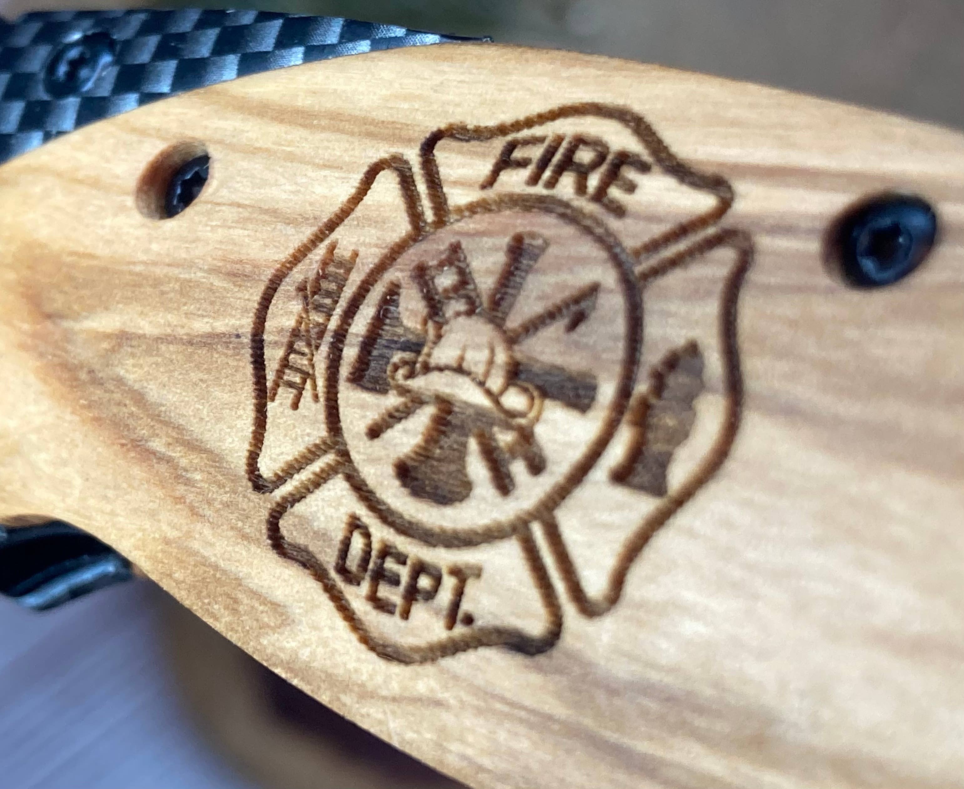 Firefighter Emblem Knife -Quail Tail Laser Art - Image 3