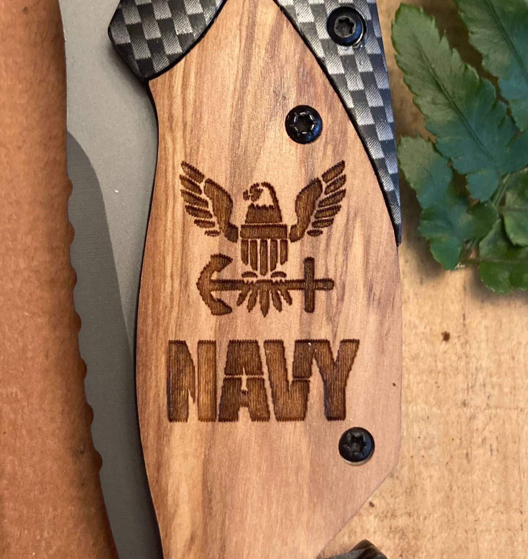 Navy Knife -Quail Tail Laser Art - Image 2