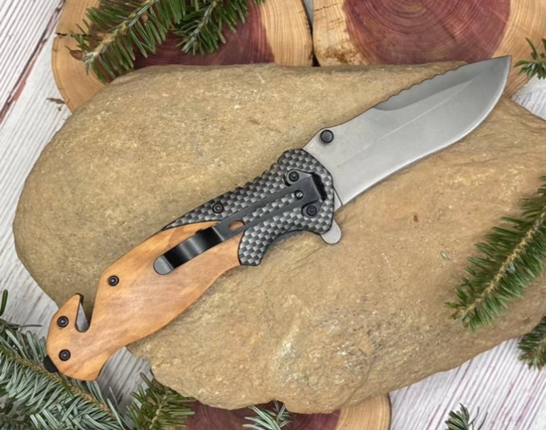 Navy Knife -Quail Tail Laser Art - Image 4