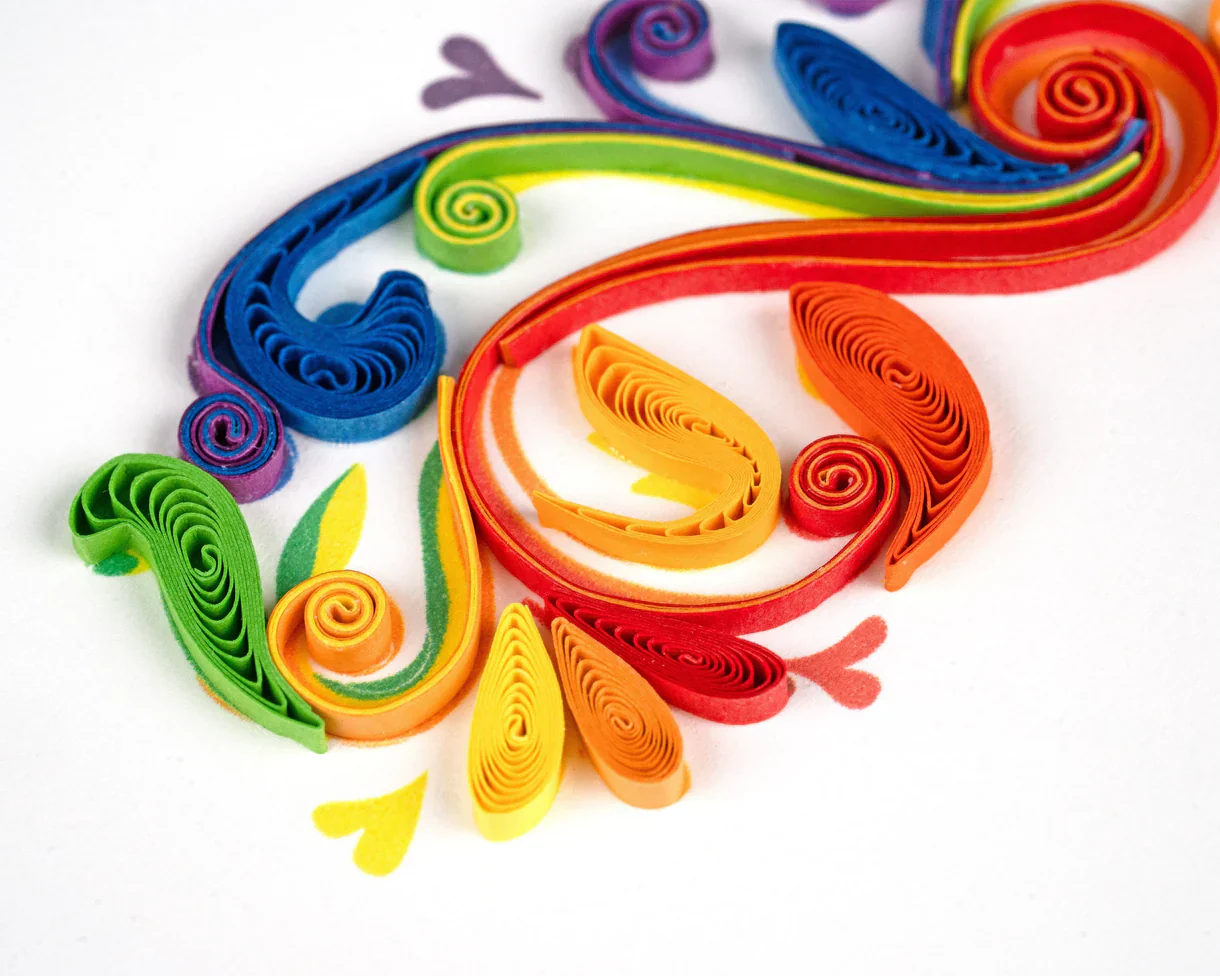 QuillingCard Rainbow Swirl Congratulations