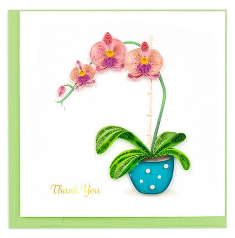QuillingCard Thank You Potted Orchid