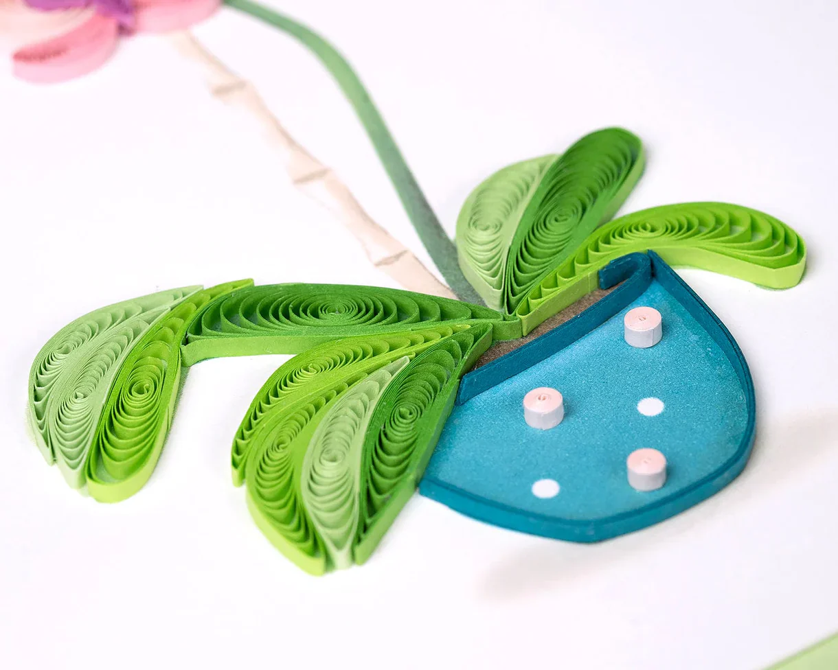 QuillingCard Thank You Potted Orchid - Image 3
