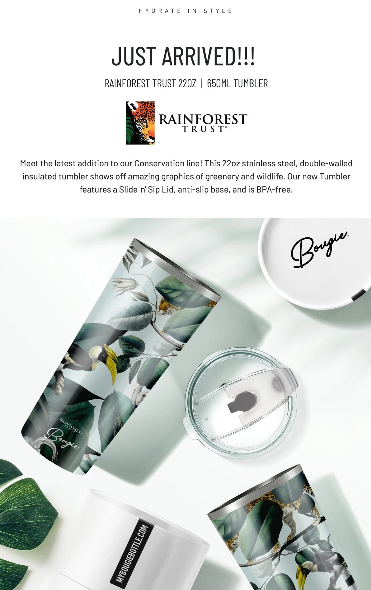 Rainforest Trust | Zoo Animal Insulated Tumbler 22oz - Image 5