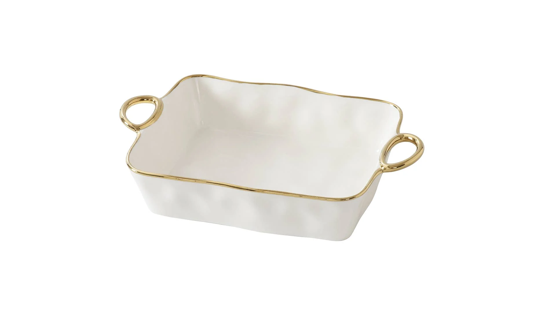 Rectangular Baking Dish Gold Trim