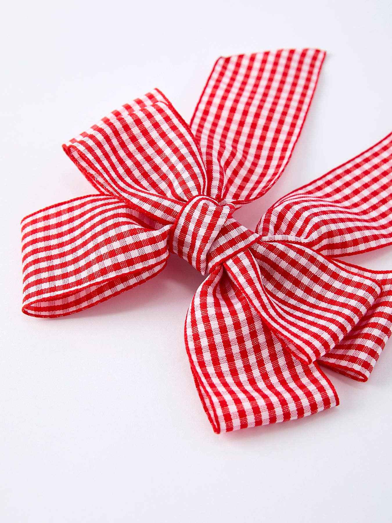 Red and white Plaid Girls Hairpin 4 Inches - Image 3