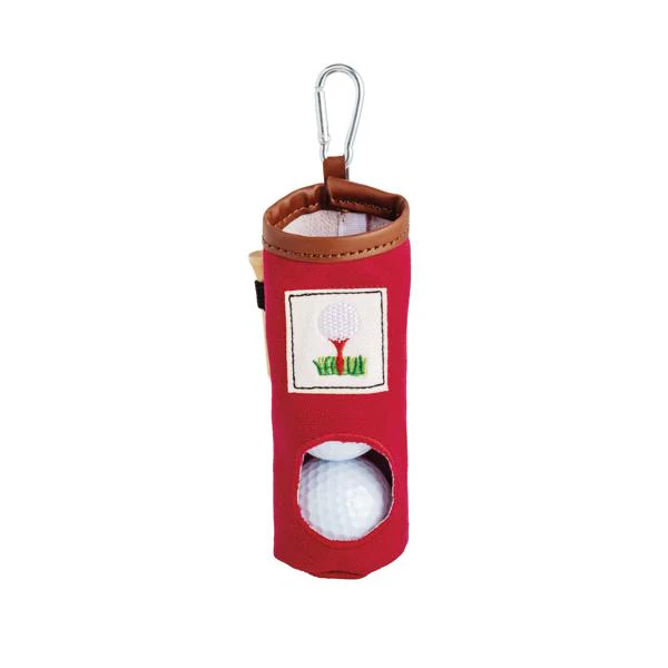Red Embroidered Keychain w/ Two Golf Balls