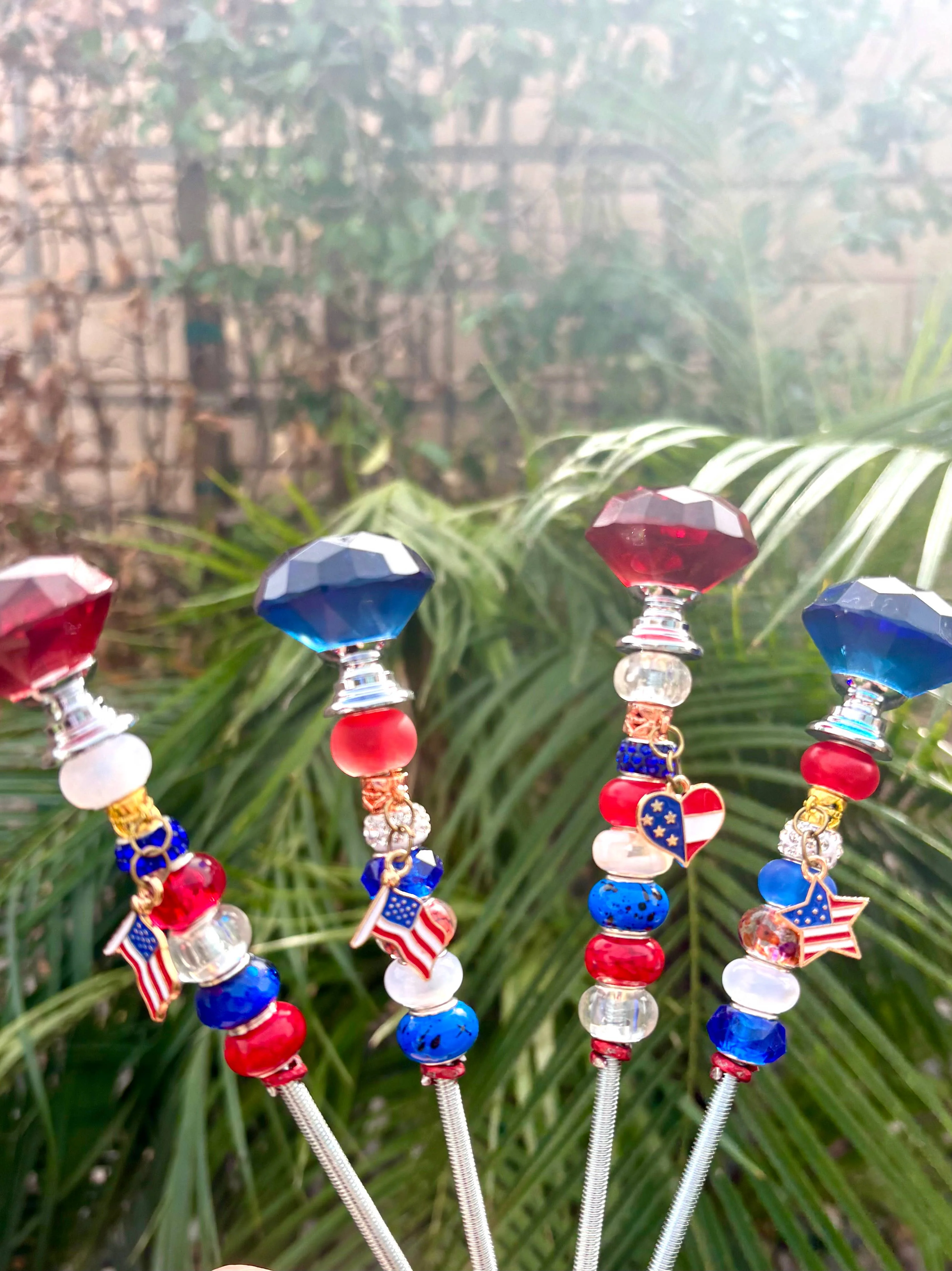 Red, White, Blue Patriotic Garden Stakes 7 inch - Image 8