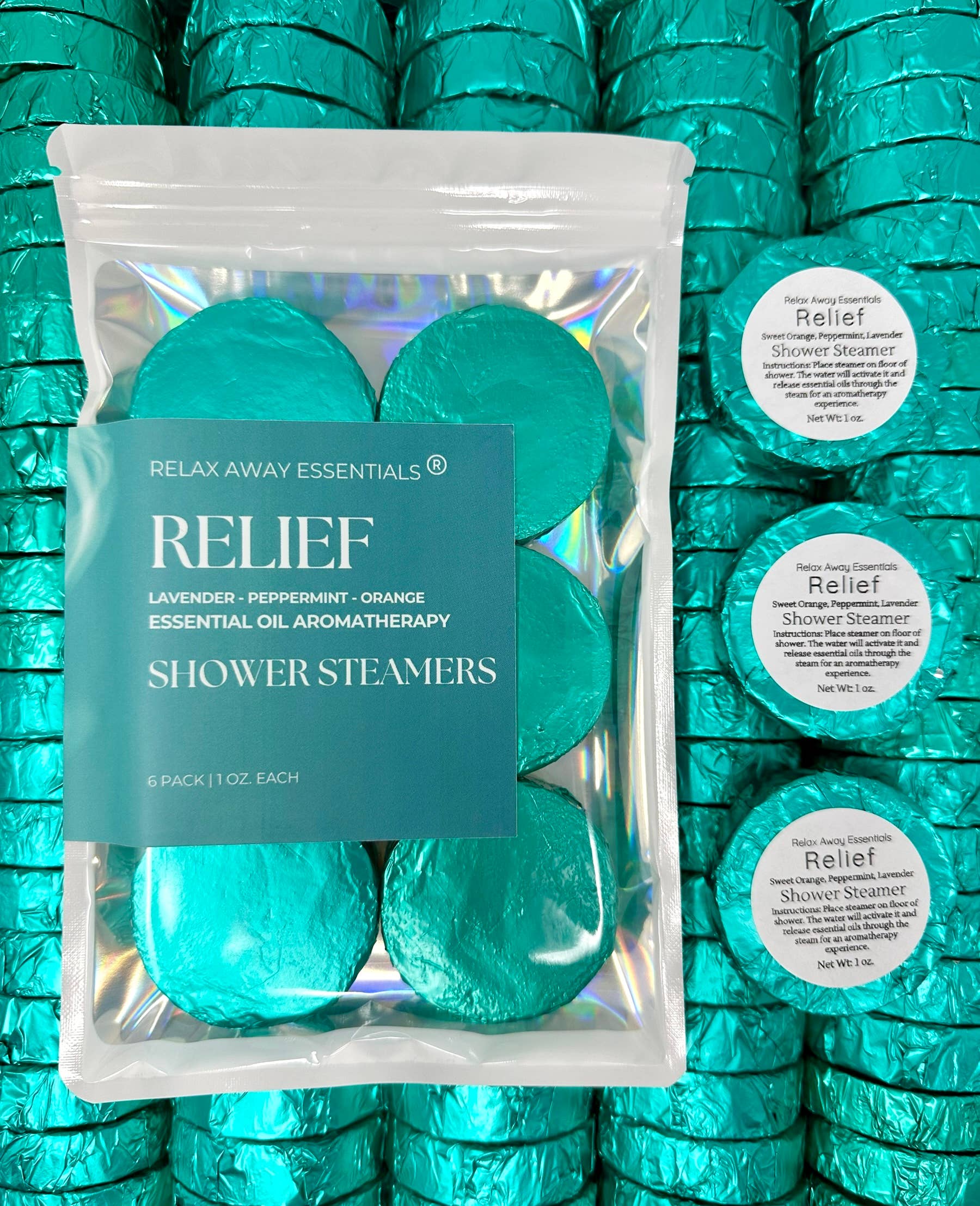 Relax Away Essentials - Relief Shower Steamers 6 Pack - Made in USA - Image 2