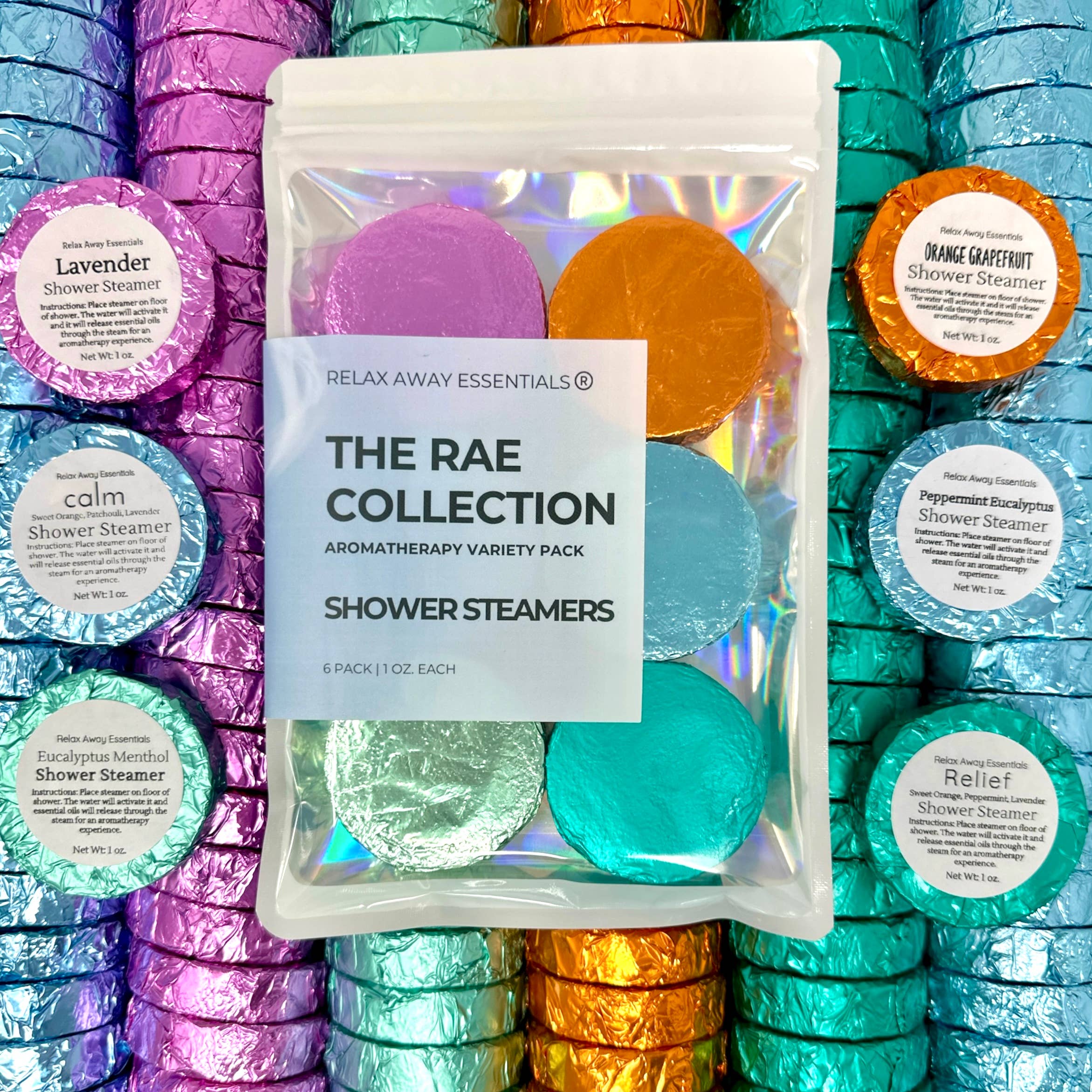 Relax Away Essentials - Variety Pack Shower Steamers 6 Pack - The RAE Collection - Image 3