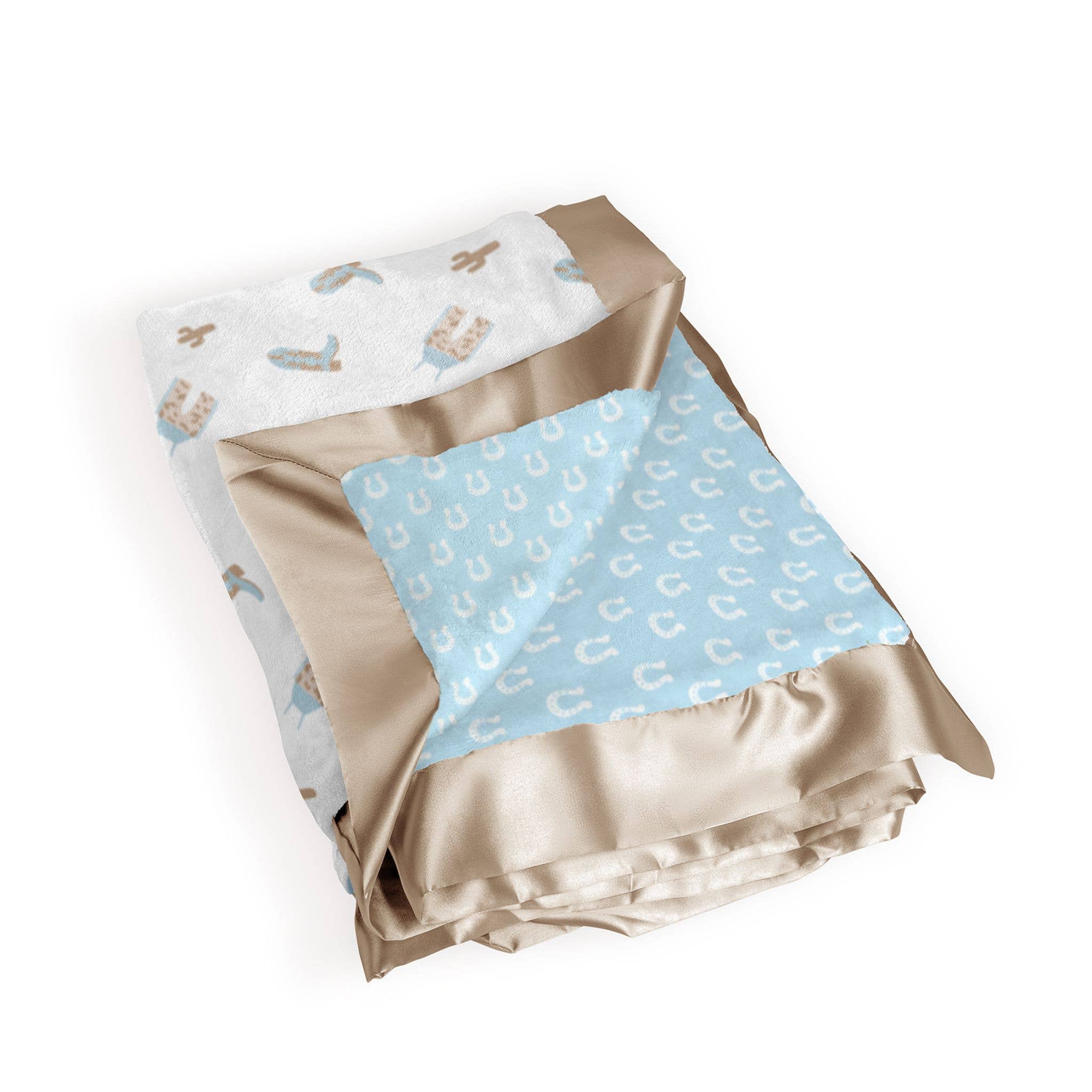 Reversible Baby Blanket Howdy Partner Blue - Image 2