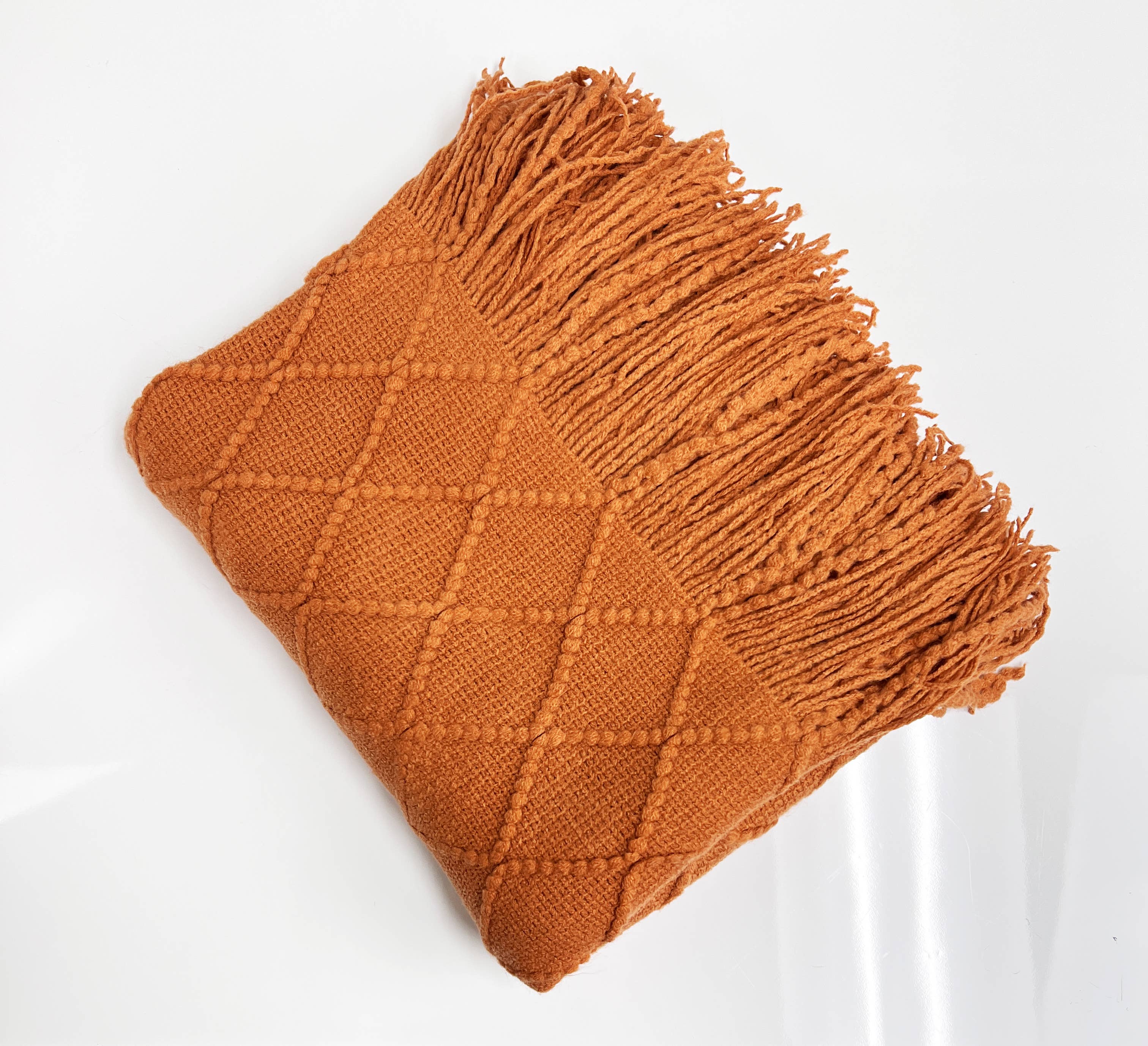Rhombus Diamond Knit 50x60 Inch Throw Blanket - Image 17