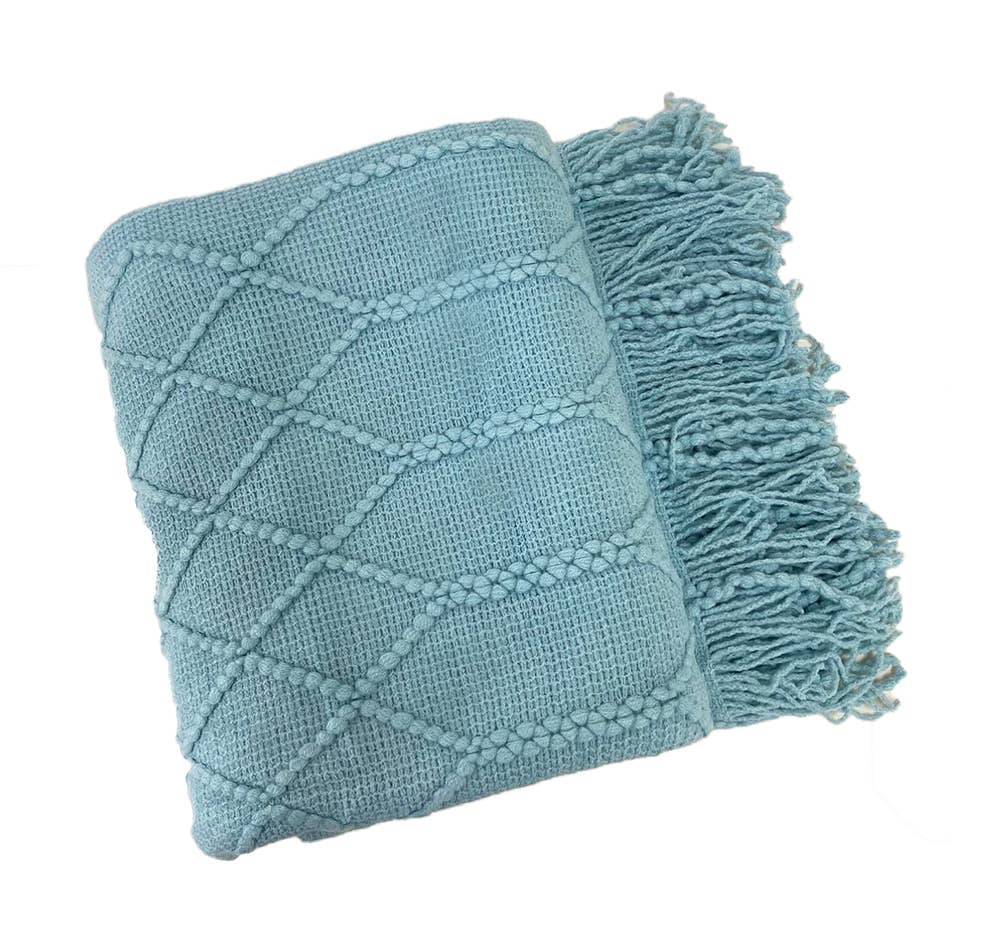 Rhombus Diamond Knit 50x60 Inch Throw Blanket - Image 20