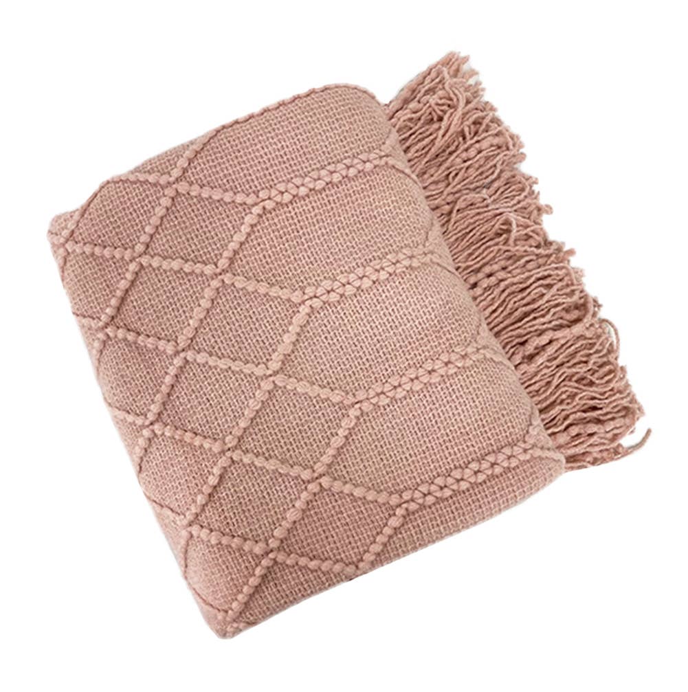 Rhombus Diamond Knit 50x60 Inch Throw Blanket - Image 21