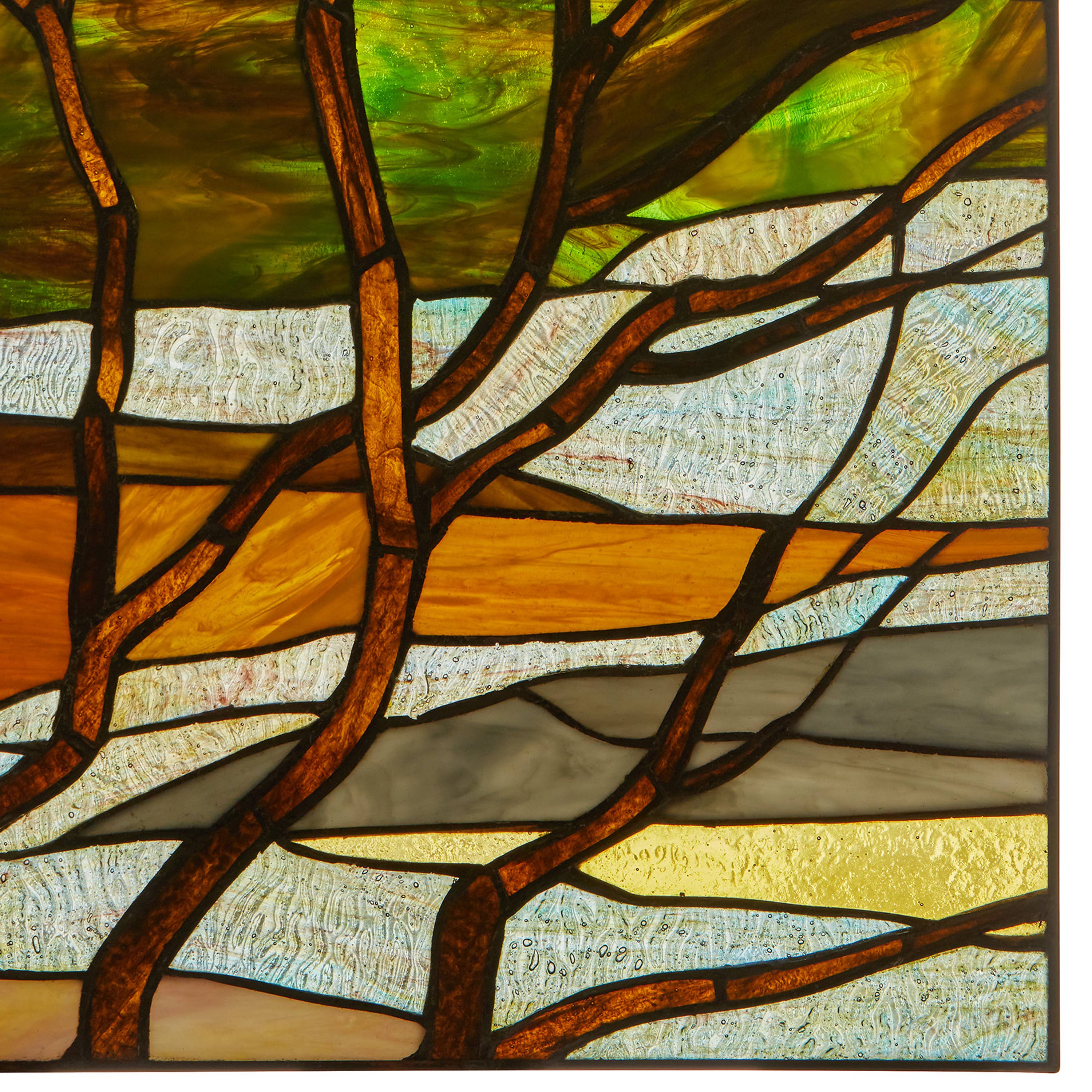 20"H Fall Treescape Stained Glass Window Panel - Image 9