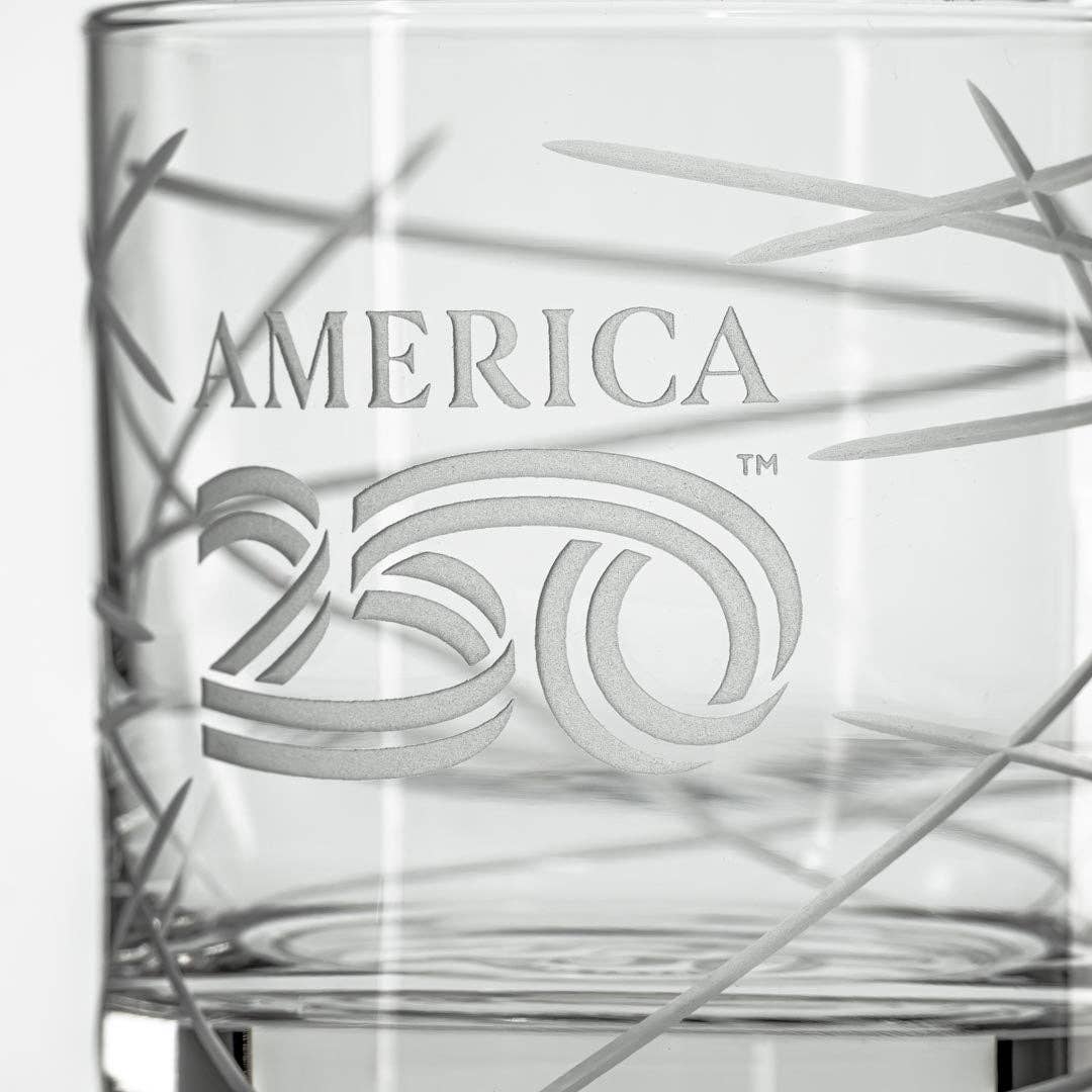 America250™ Longitude 10oz On the Rocks Whiskey Glass Set of 2 - Image 3