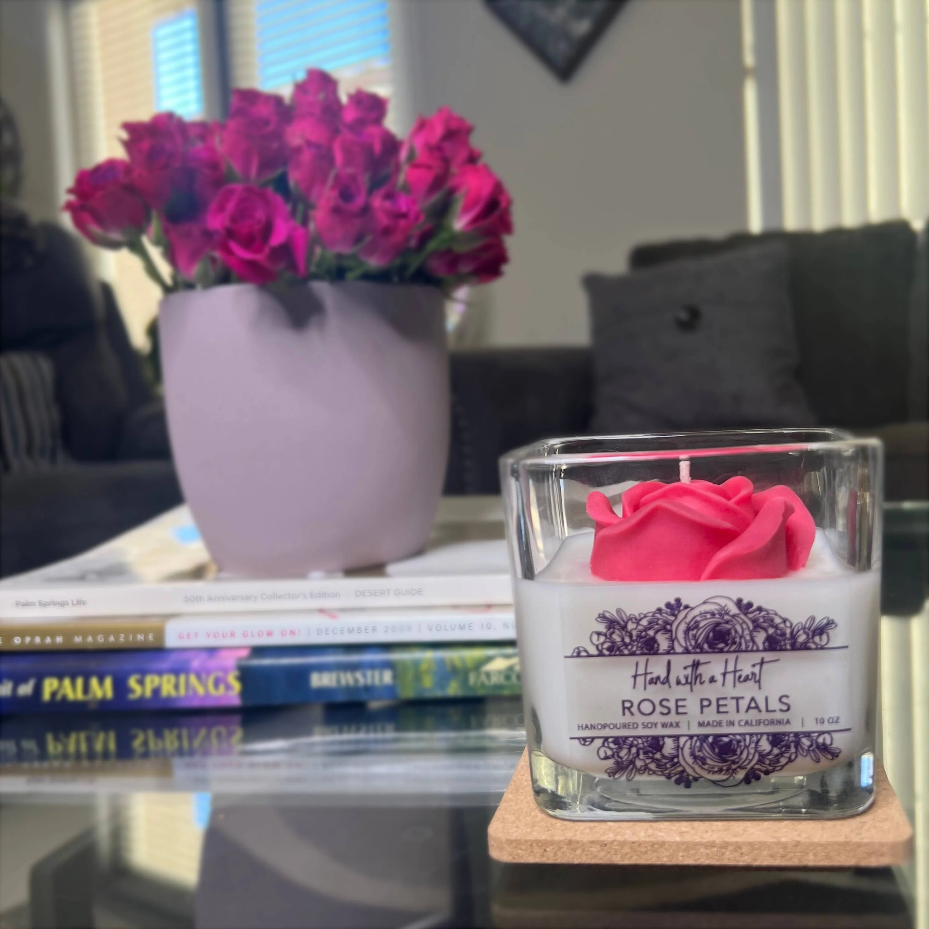 Rose Petals Soy Wax Candle - Image 3