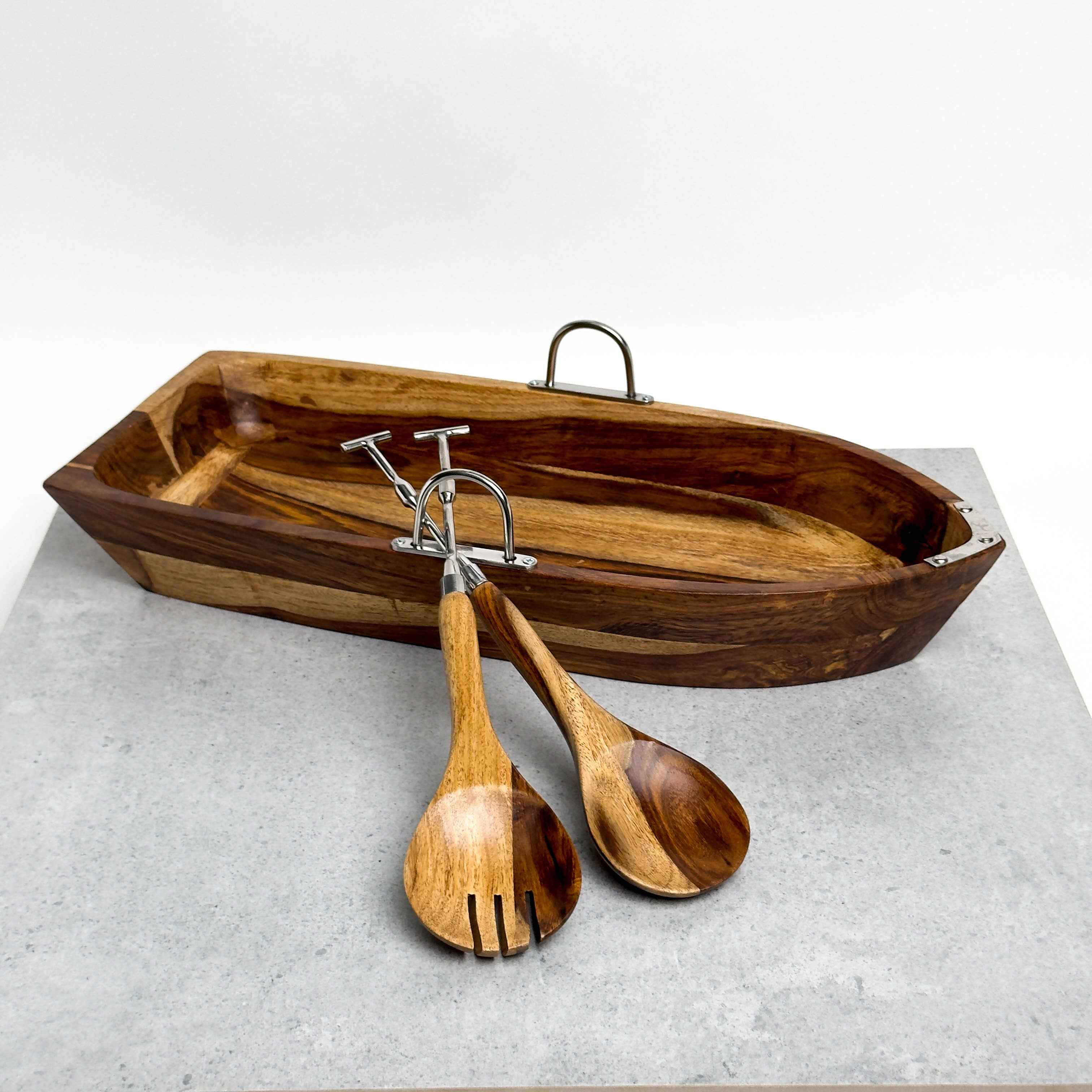 Rowboat Salad Bowl with Salad Servers - Image 2