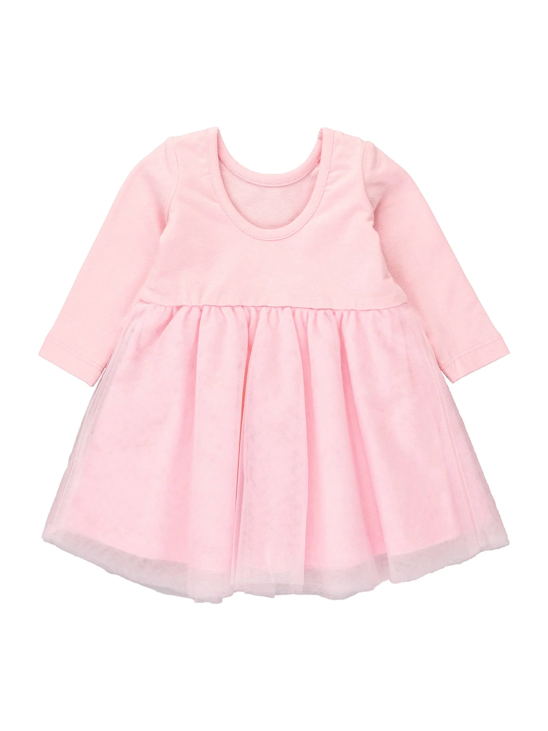 RuffleButts + RuggedButts - Girls Pink Long Sleeve Tulle Twirl Dress - Image 3