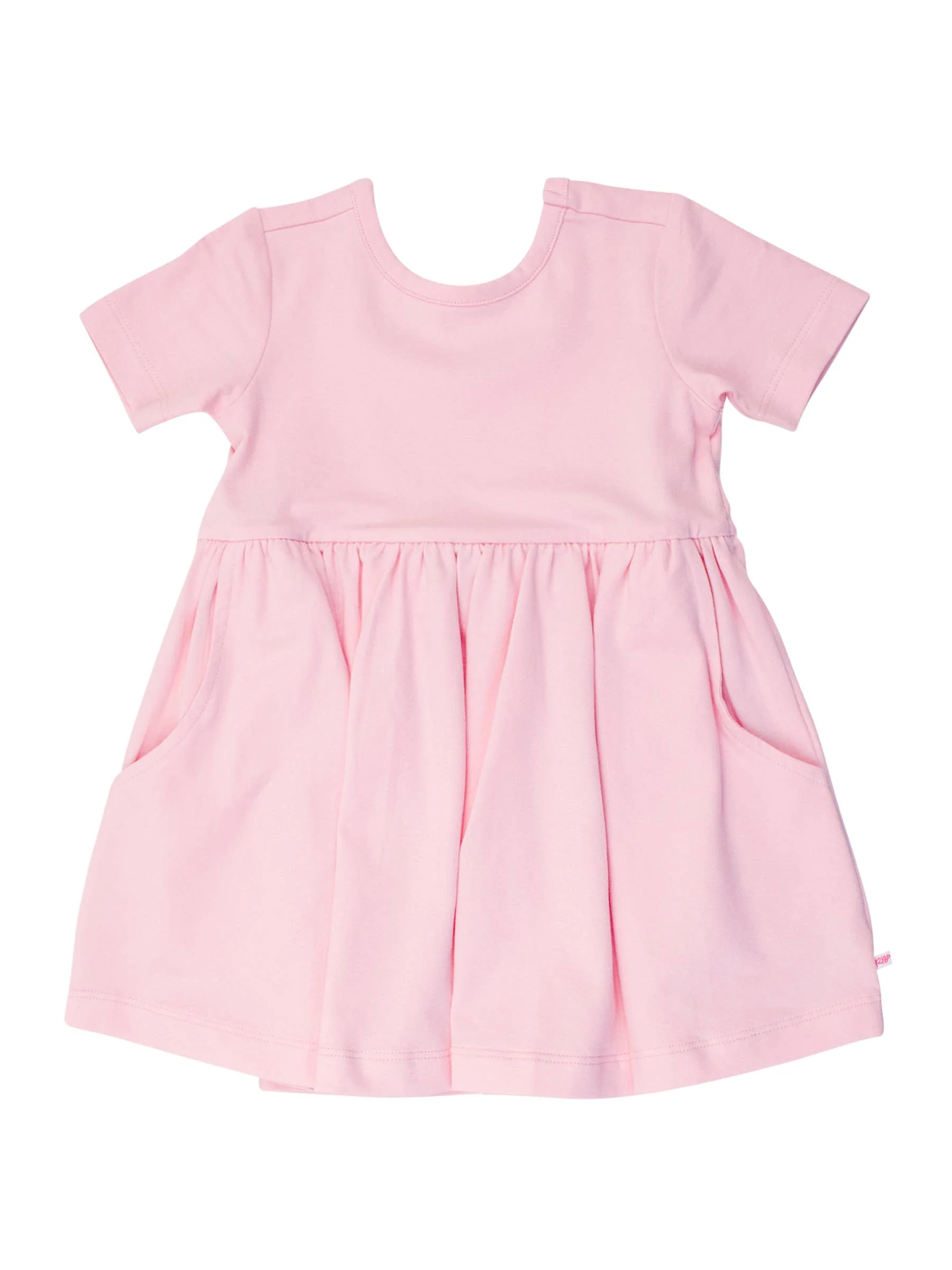 RuffleButts + RuggedButts - Girls Pink Short Sleeve Knit Twirl Dress - Image 2