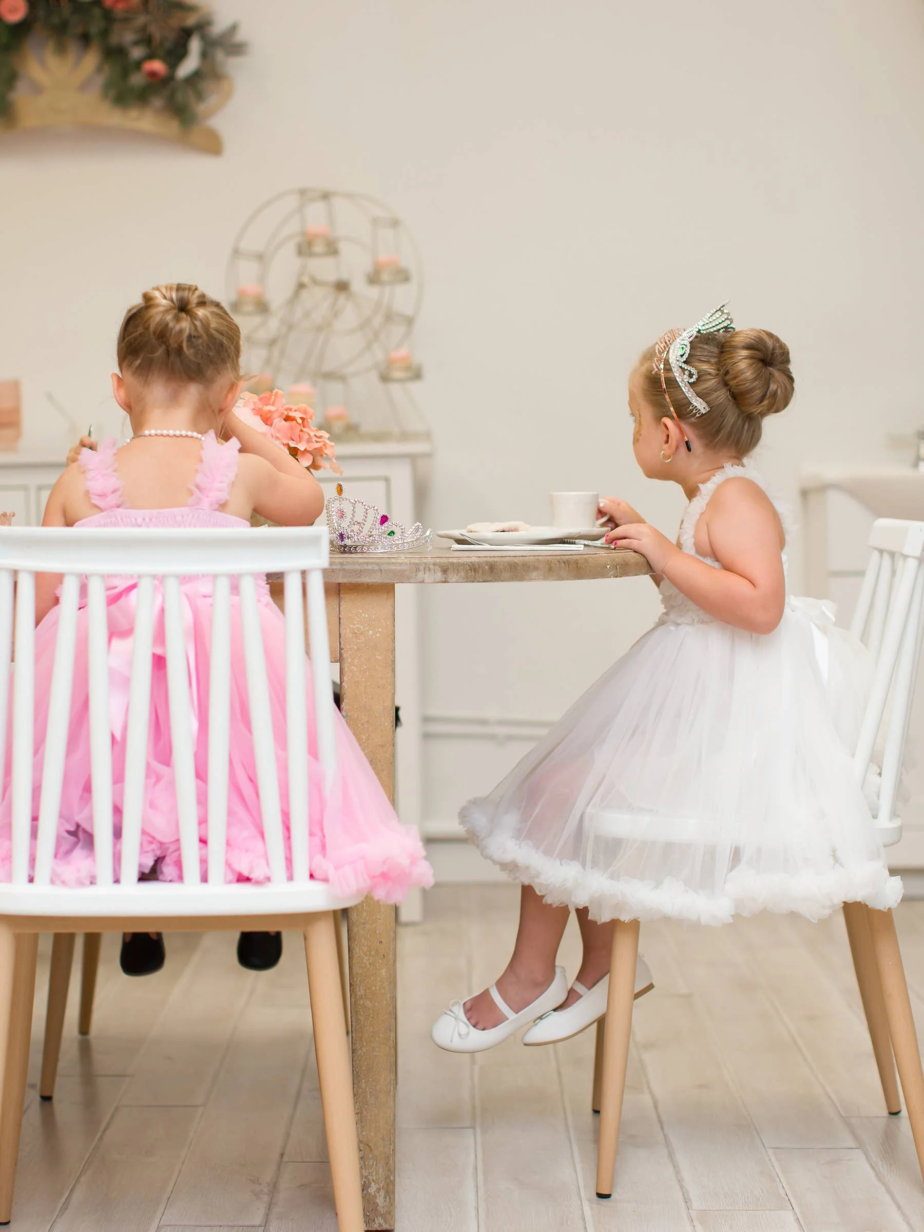 Girls Pink Tulle Empire Waist Princess Petti Dress - Image 6