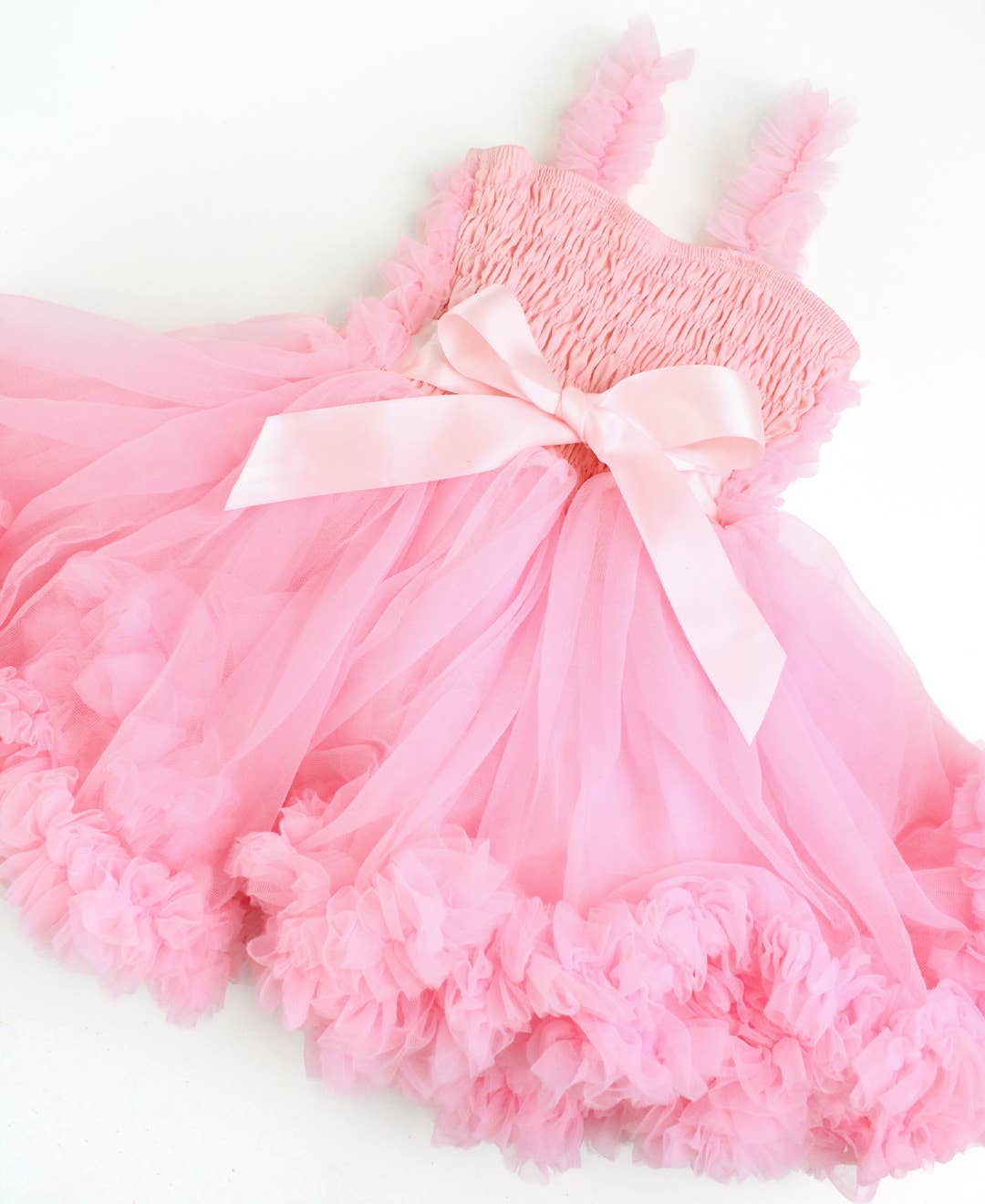 Girls Pink Tulle Empire Waist Princess Petti Dress - Image 7