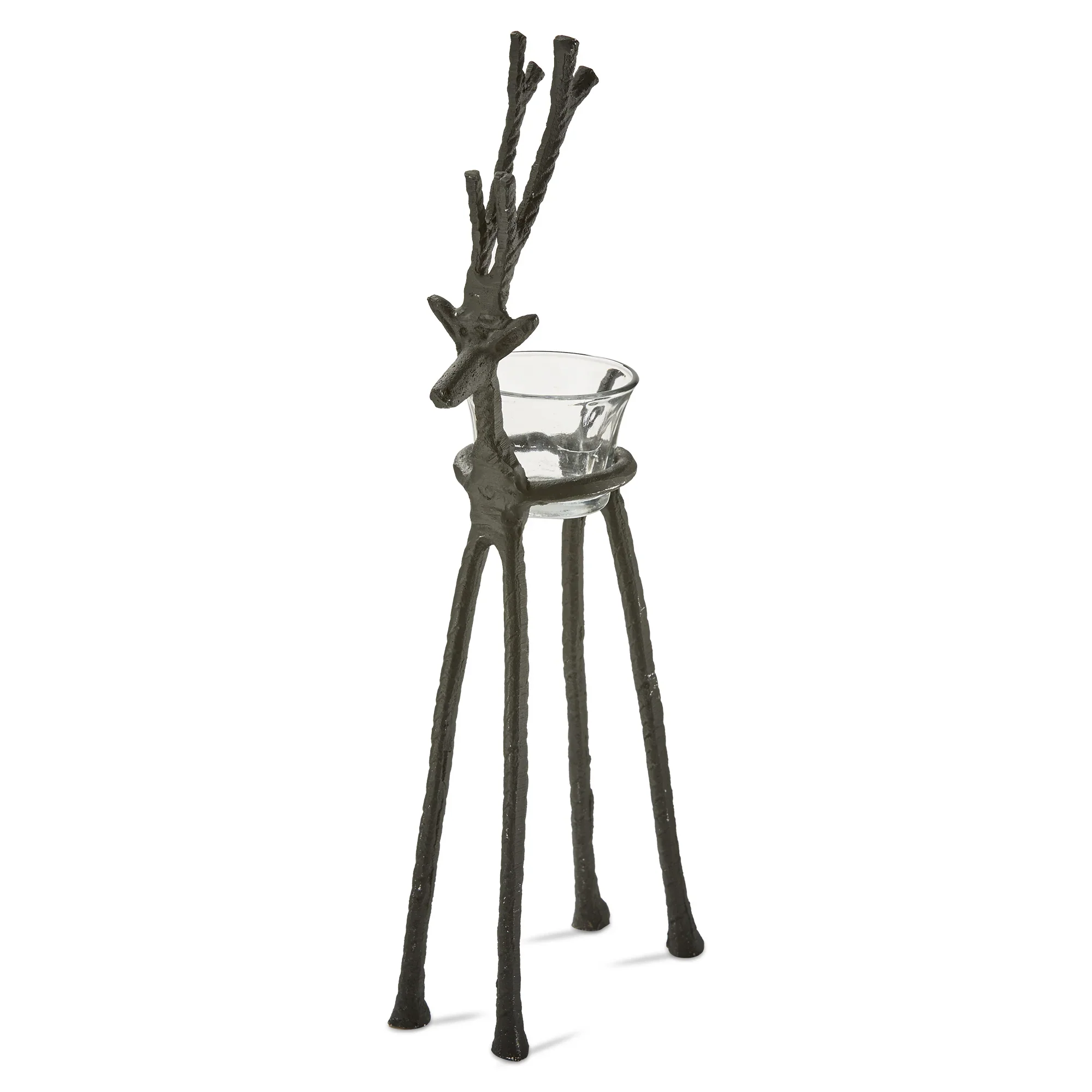 Rustic Reindeer Tealight Holder - Tall