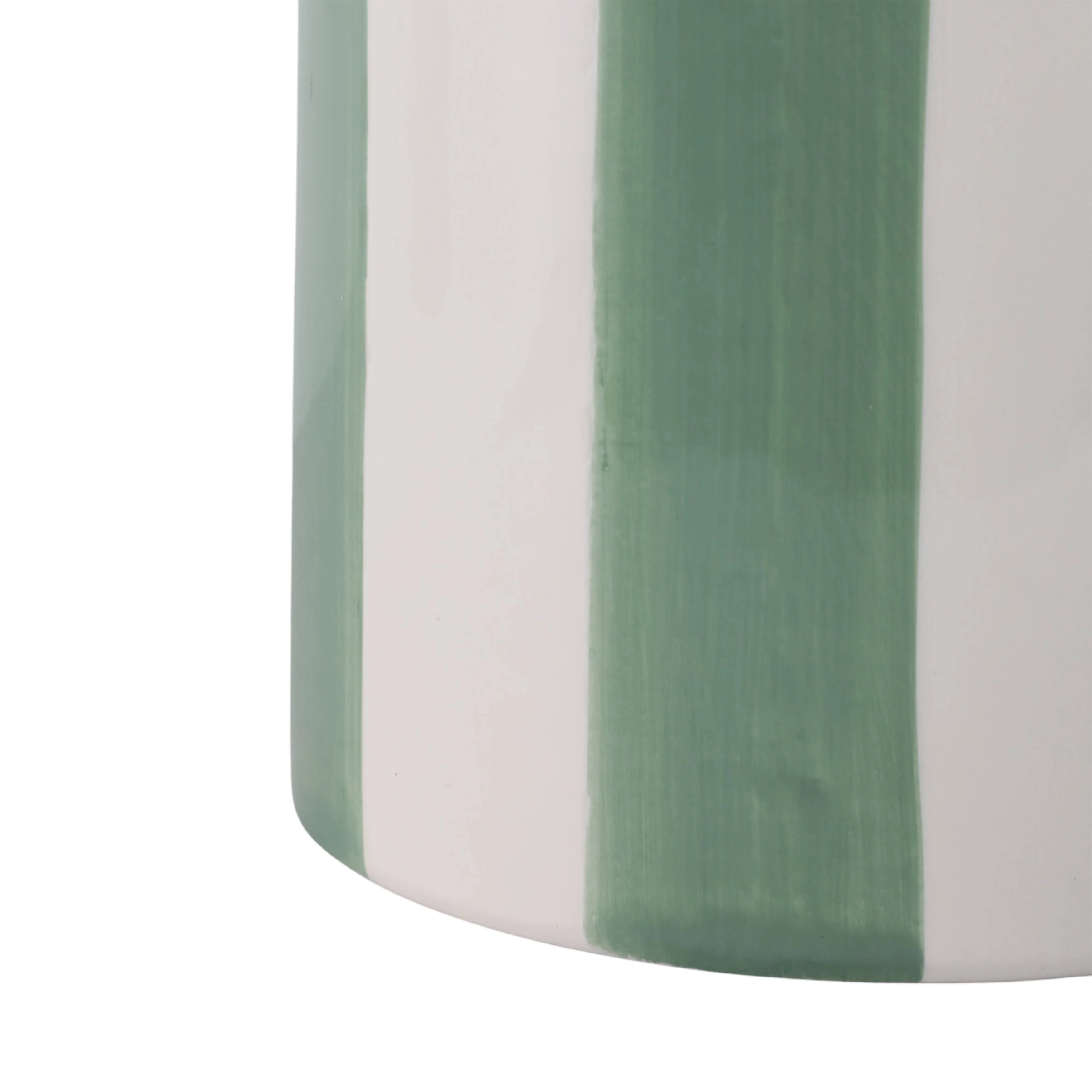 Sagebrook Home - Planters Set of 2 - Green/White Ceramic Striped, 6/8 in. - Image 10