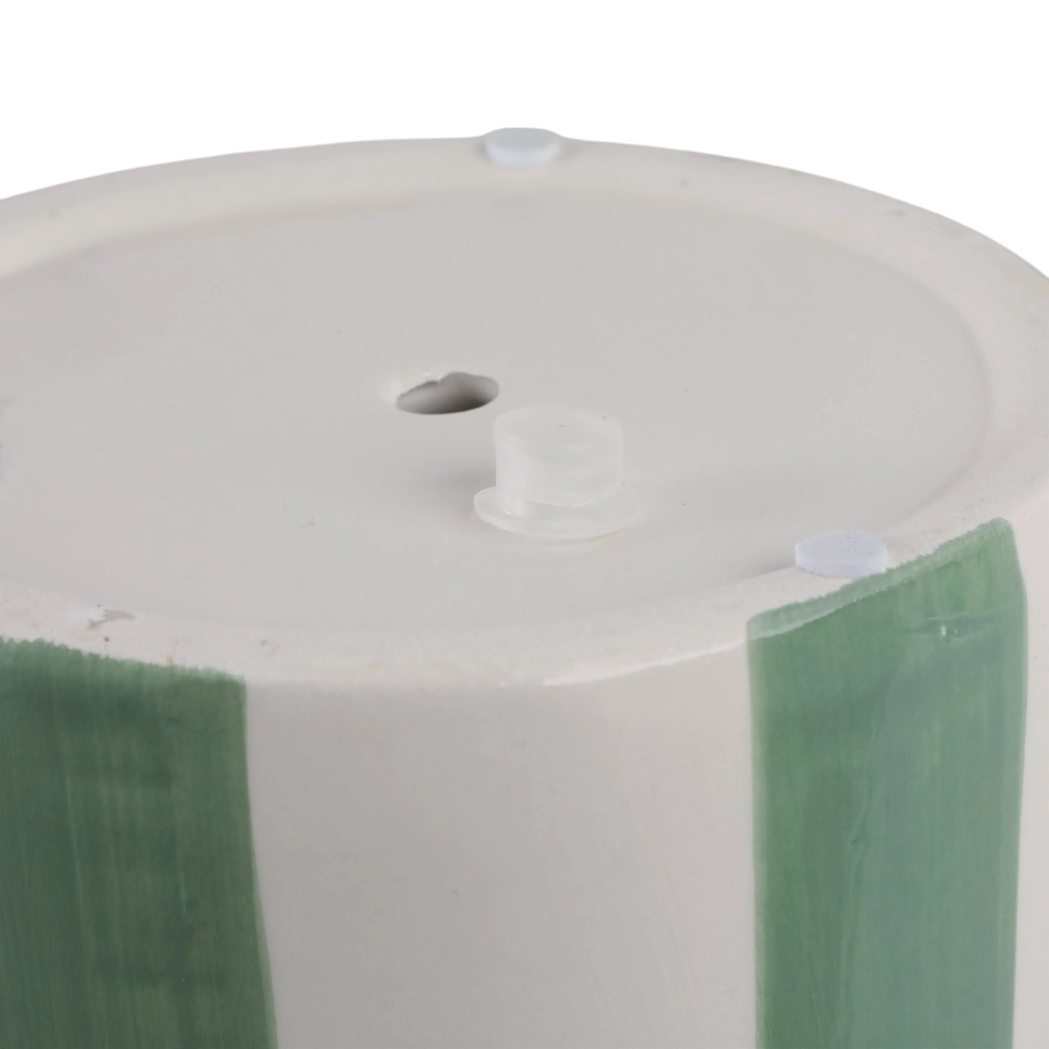 Sagebrook Home - Planters Set of 2 - Green/White Ceramic Striped, 6/8 in. - Image 13