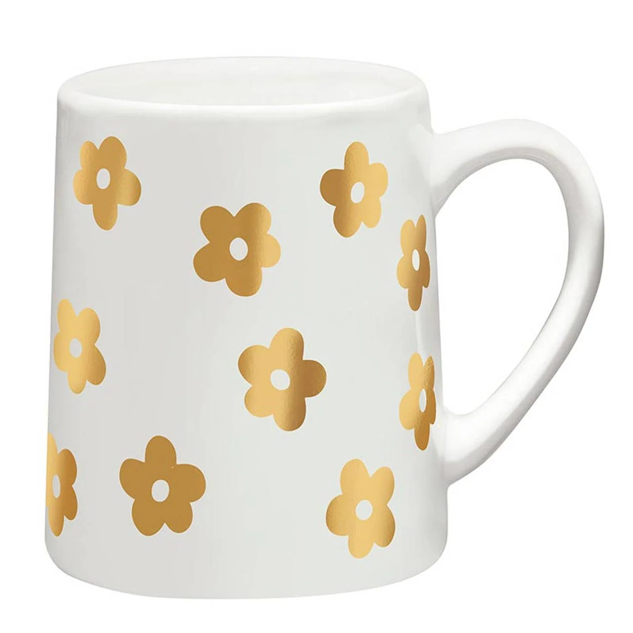 Artisan Tapered Mug - Gold Foil Flower