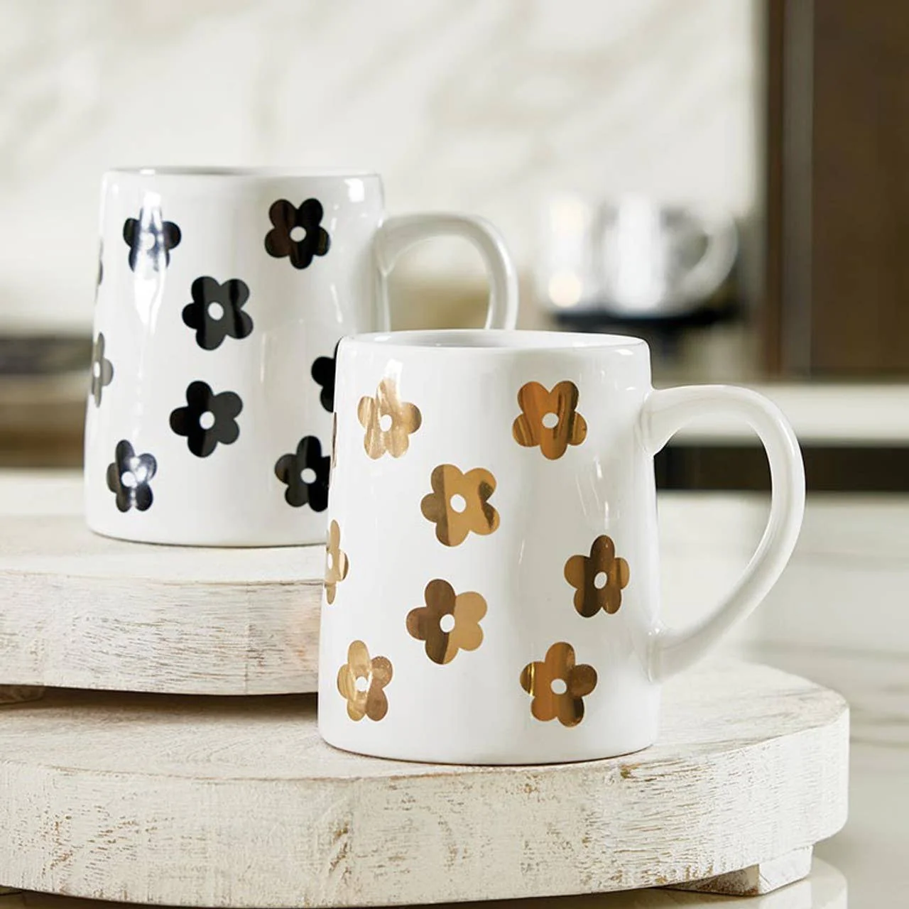 Artisan Tapered Mug - Gold Foil Flower - Image 2