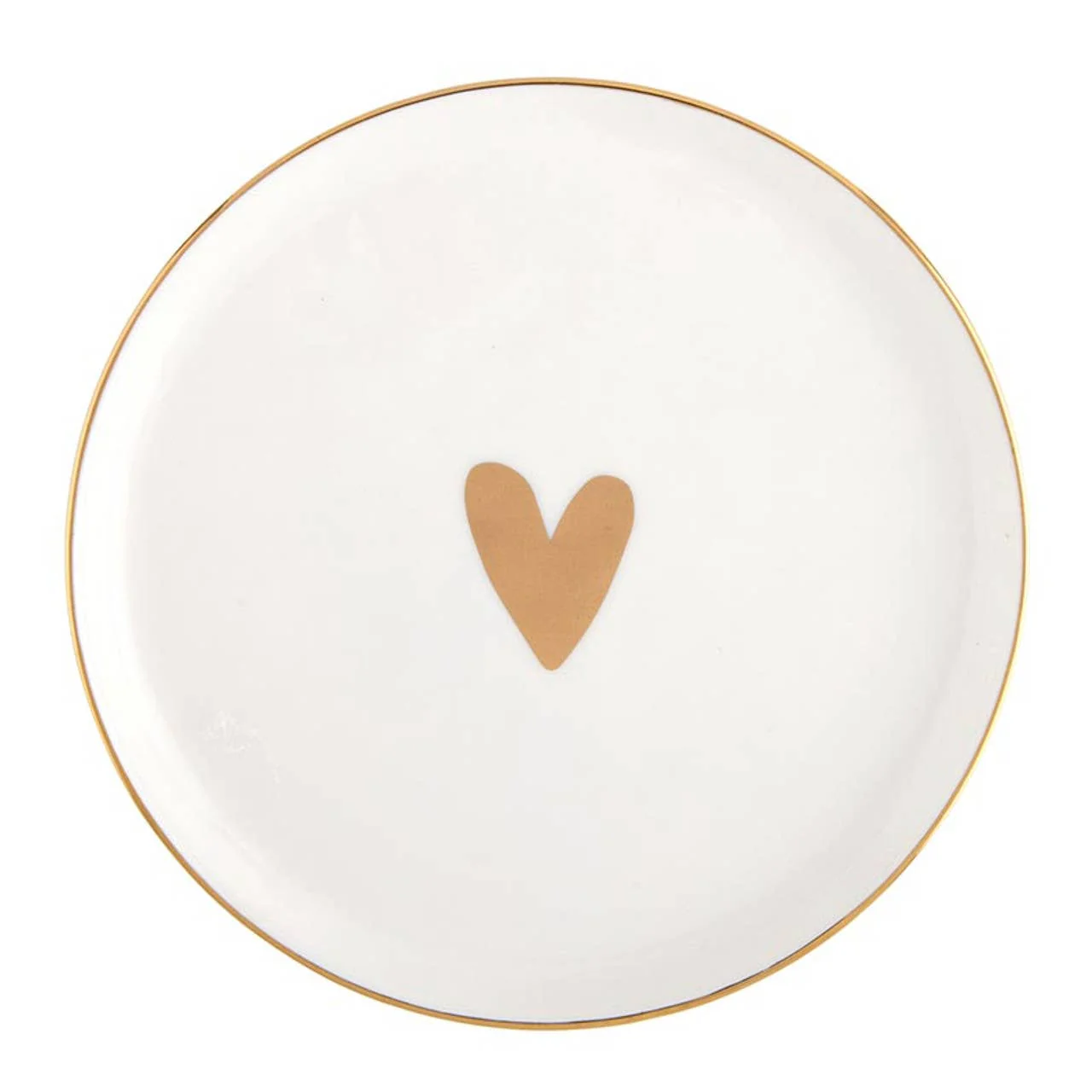 Ceramic Appetizer Plates - Gold Foil Heart - Set of 4 - Image 2